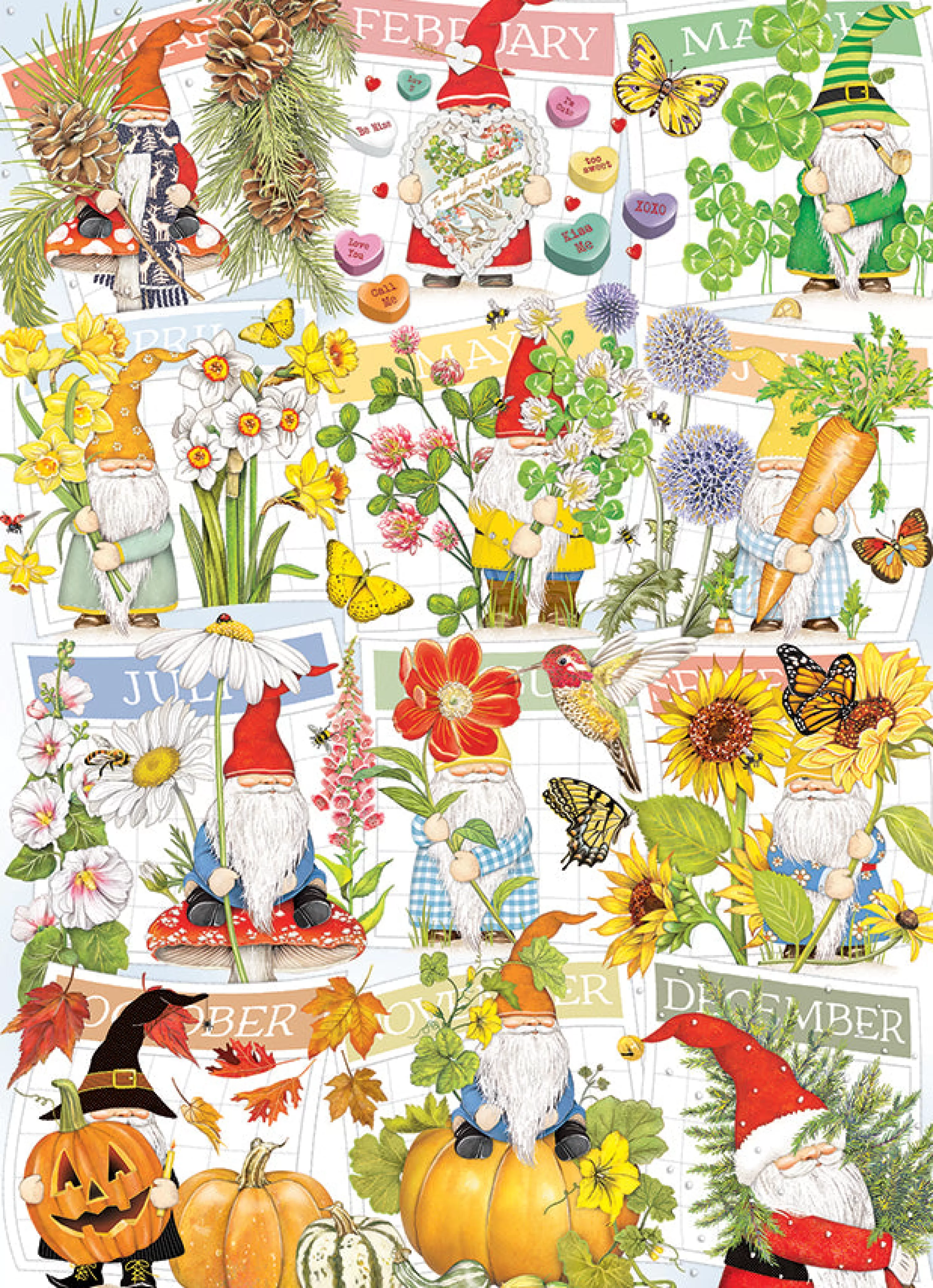 Spring | Summer^Cobble Hill Puzzles A Happy Gnome Life | 1000 Piece