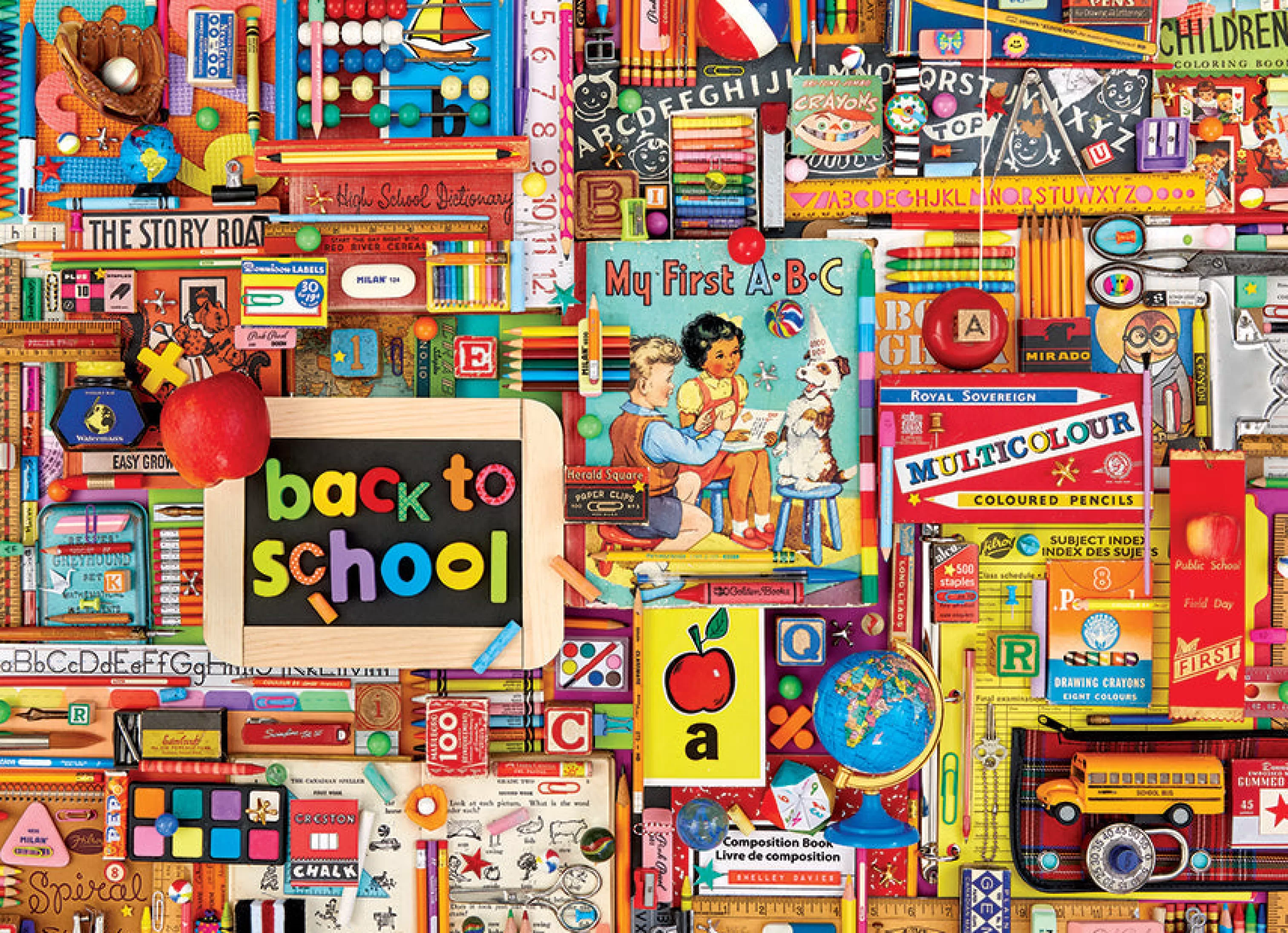 Collage - Busy^Cobble Hill Puzzles Back To School | 1000 Piece