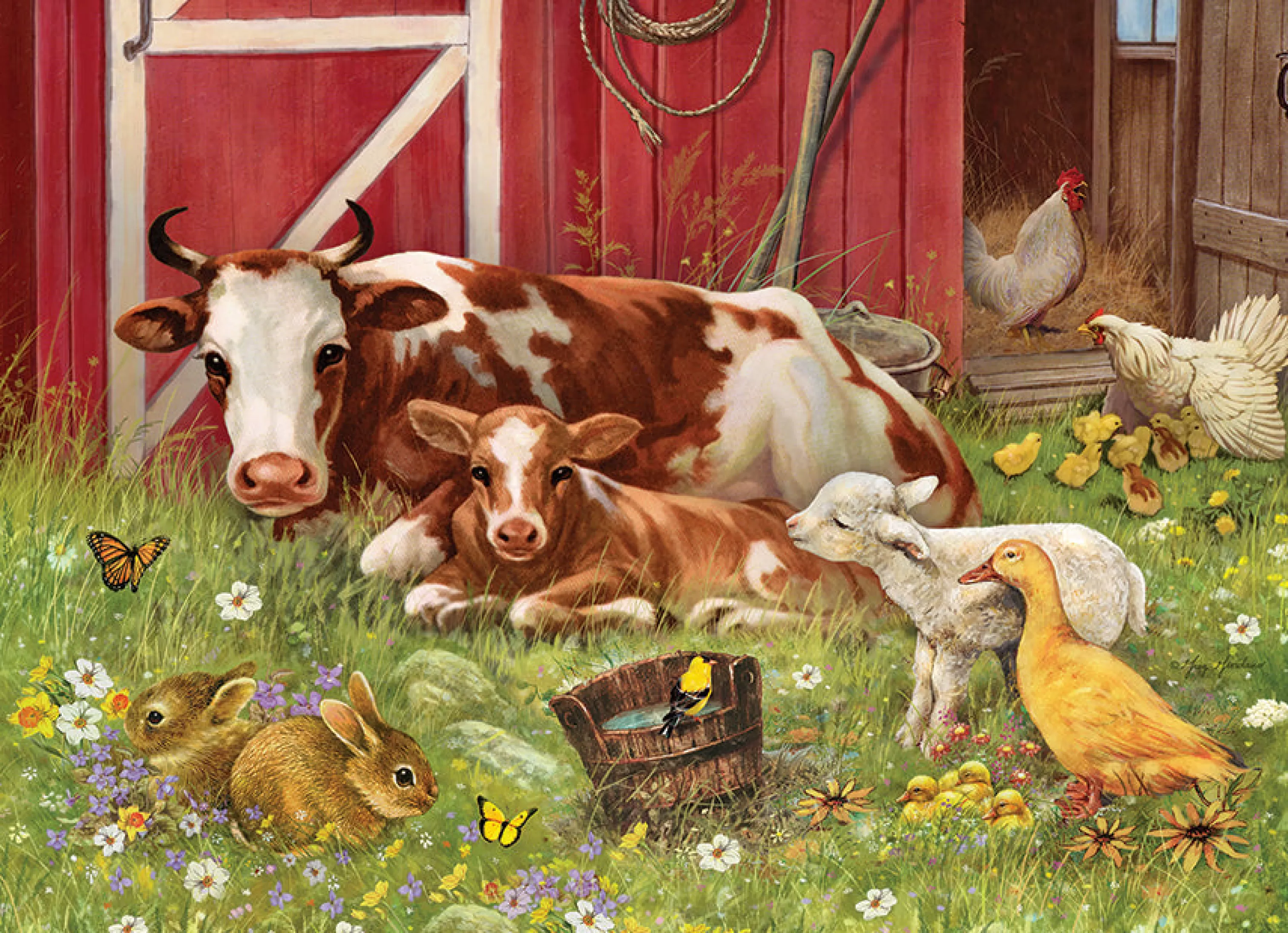 Farm^Cobble Hill Puzzles Barnyard Babies (Family) | Family Pieces 350