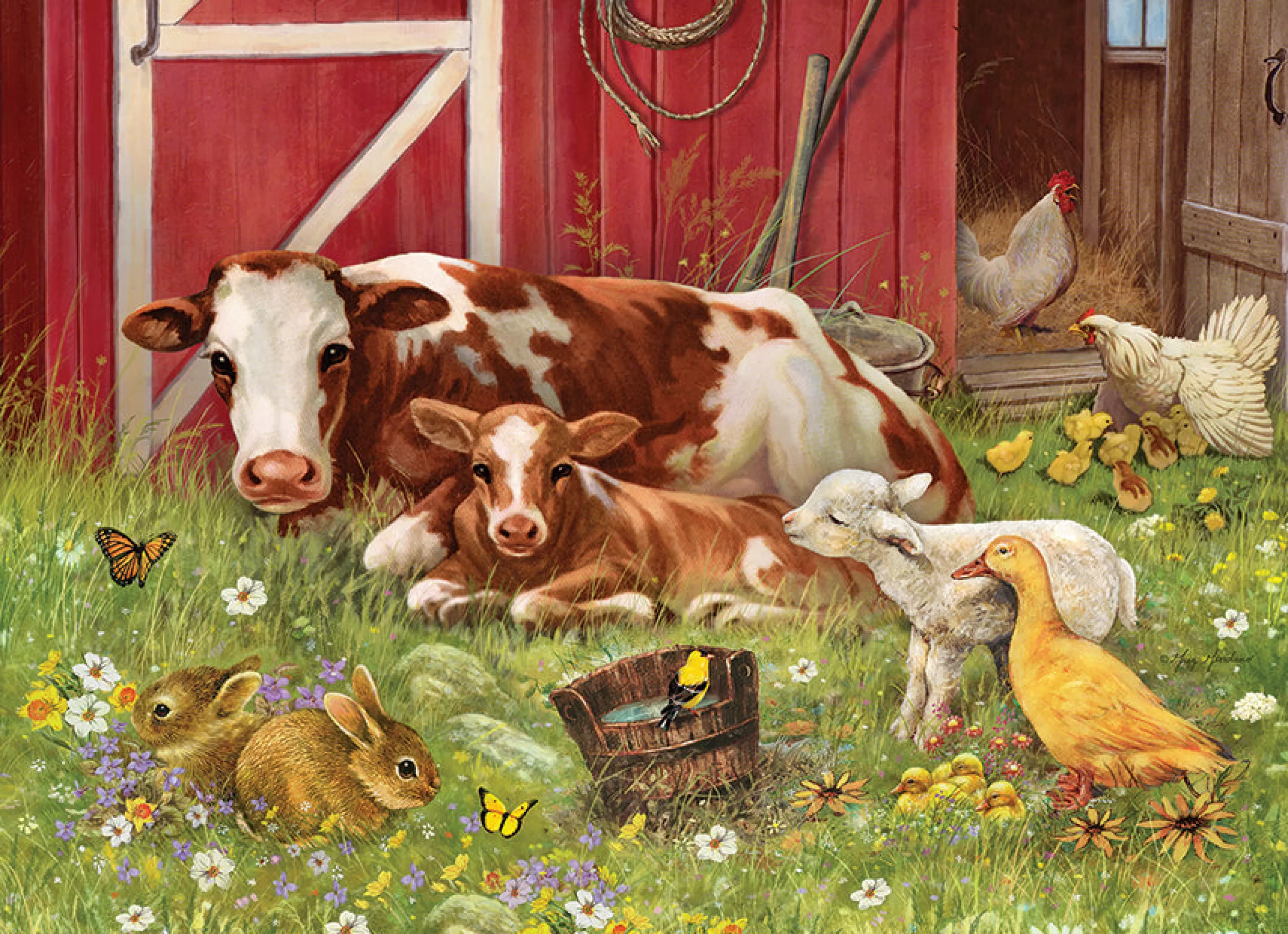 Farm^Cobble Hill Puzzles Barnyard Family (Tray) | 35 Piece Tray