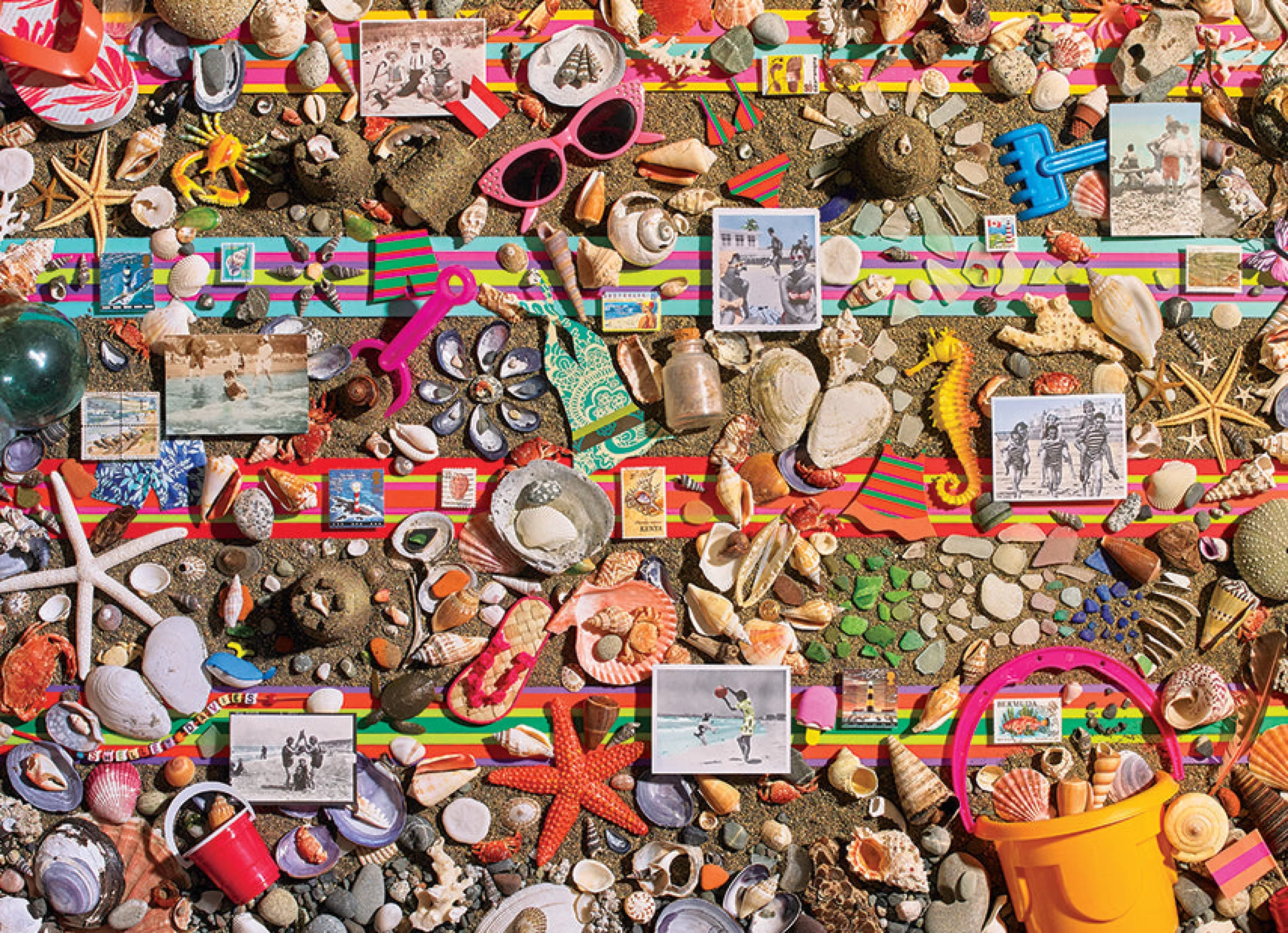 Collage - Busy^Cobble Hill Puzzles Beach Scene | 1000 Piece