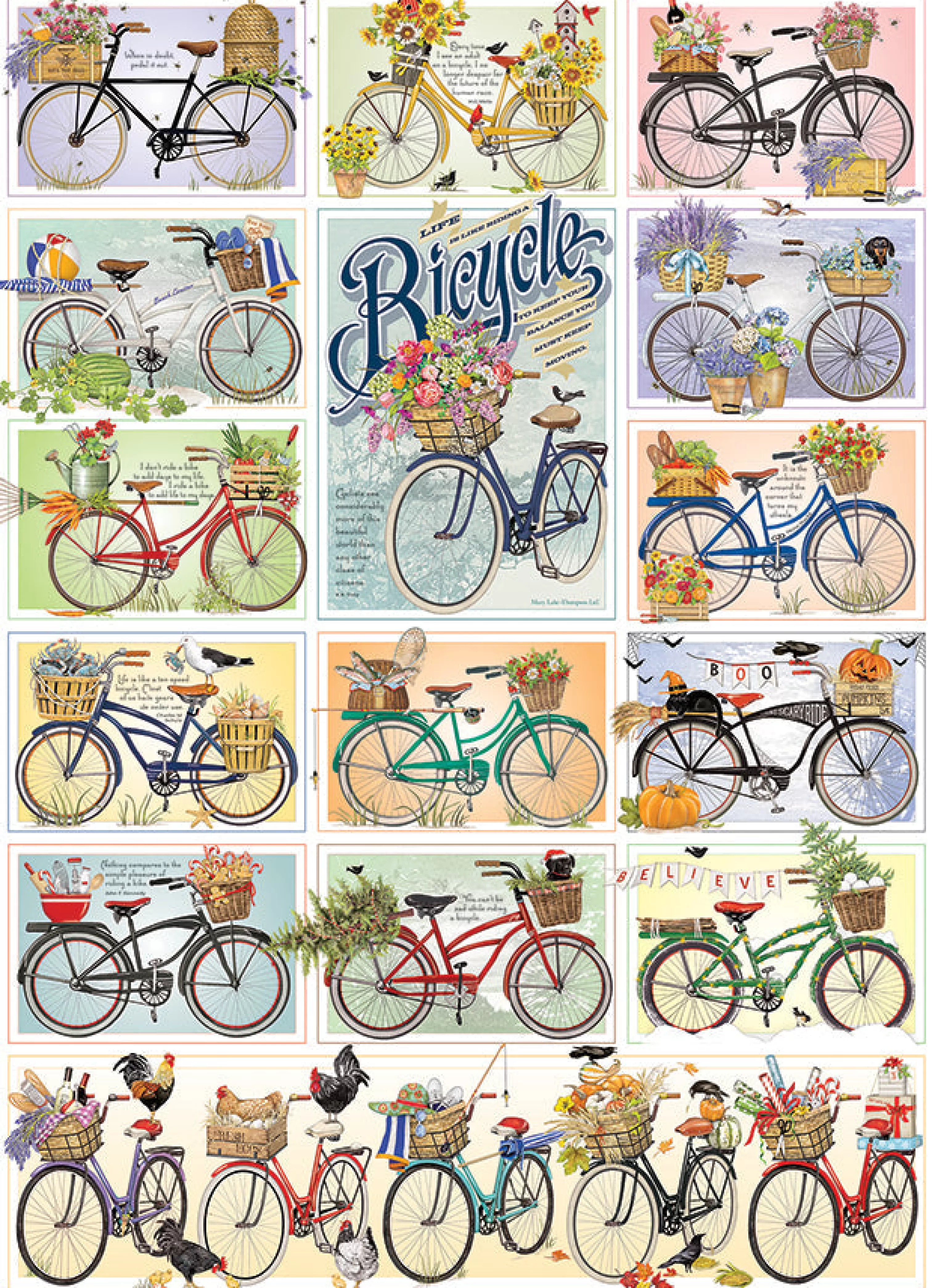 Collage - Miniscene^Cobble Hill Puzzles Bicycles | 1000 Piece