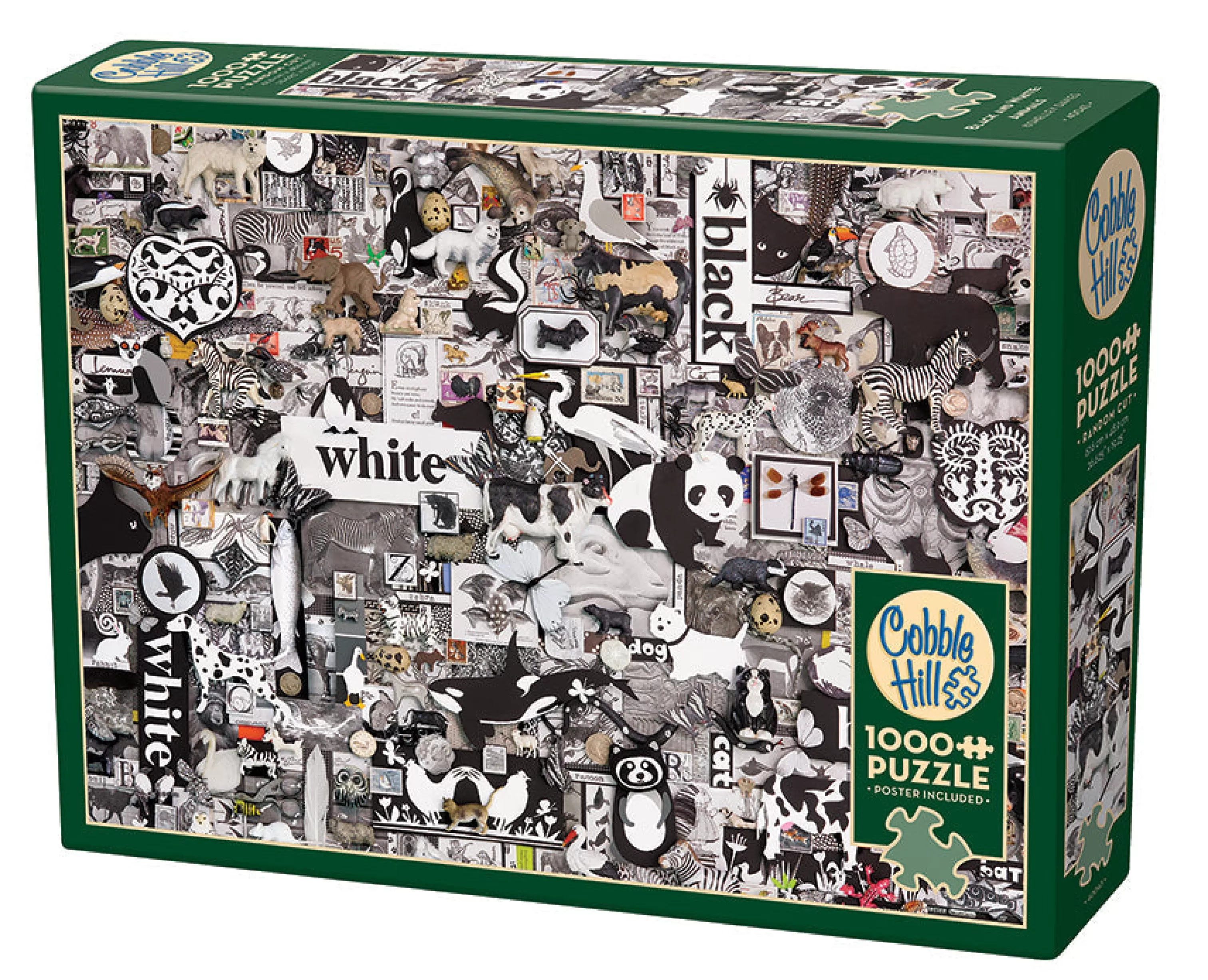 Collage - Busy^Cobble Hill Puzzles Black And White: Animals | 1000 Piece