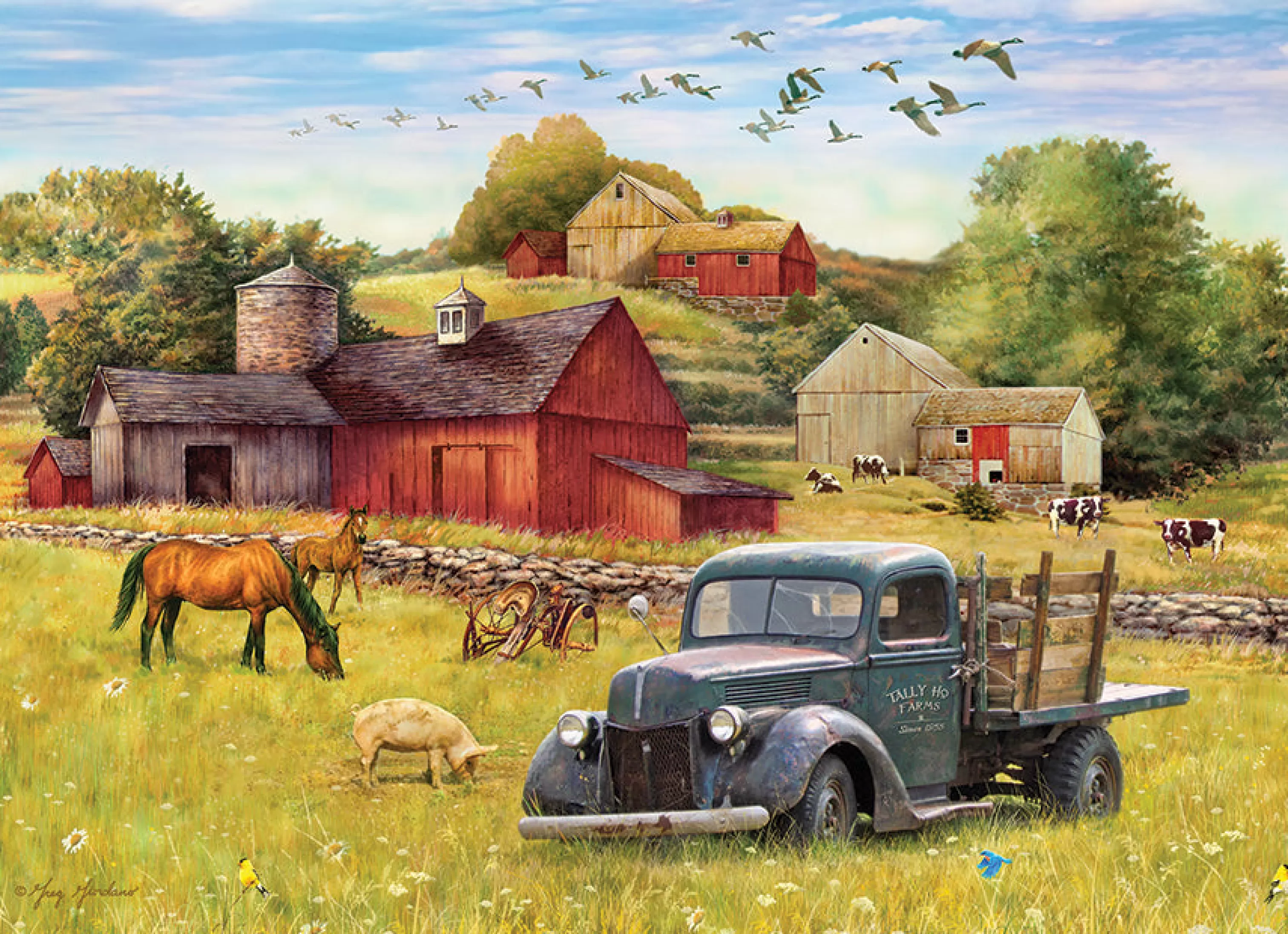 Birds^Cobble Hill Puzzles Blue Truck Farm (Tray) | 35 Piece Tray