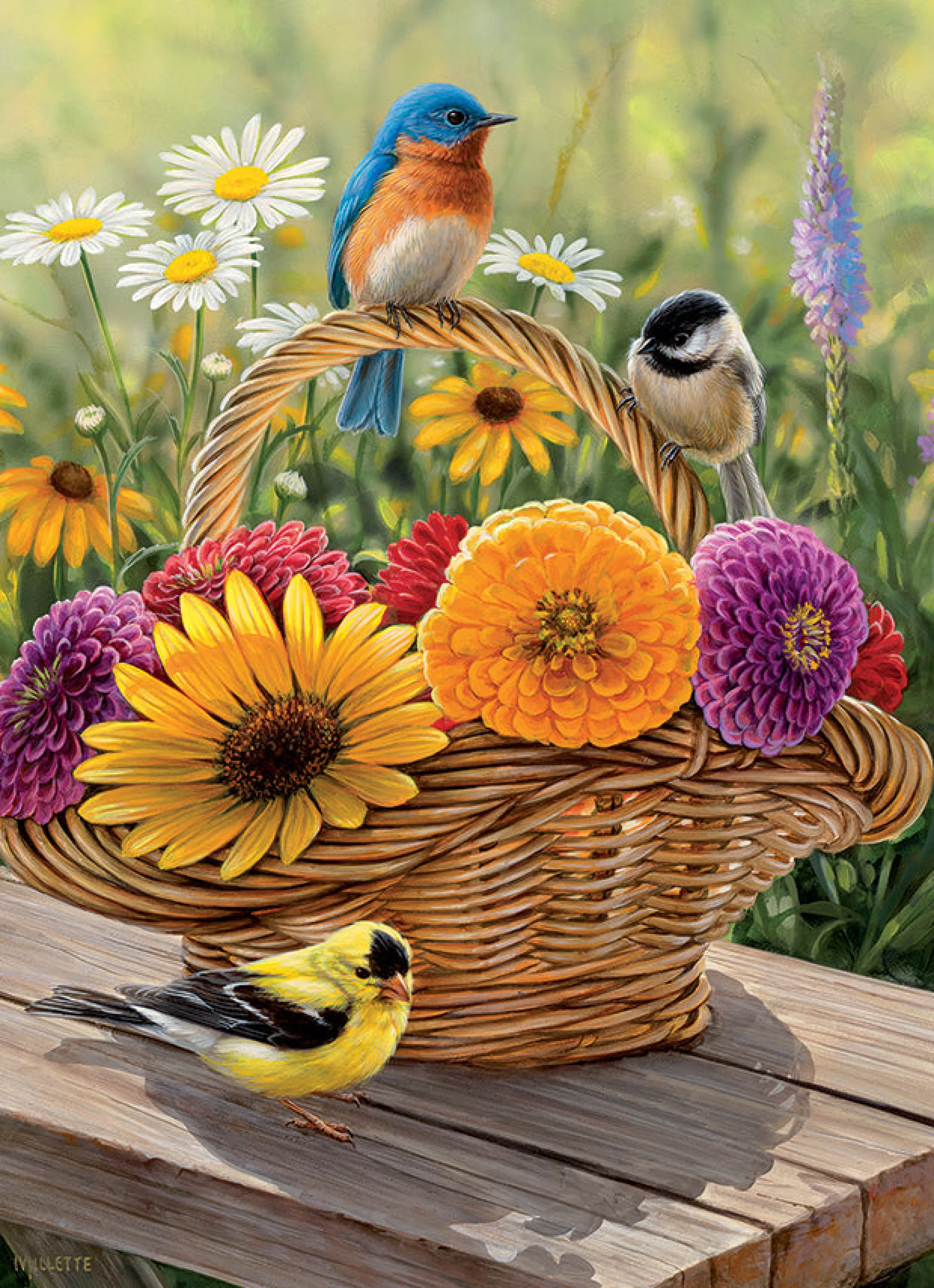 Flowers | Gardens^Cobble Hill Puzzles Bluebird And Bouquet (Tray) | 35 Piece Tray