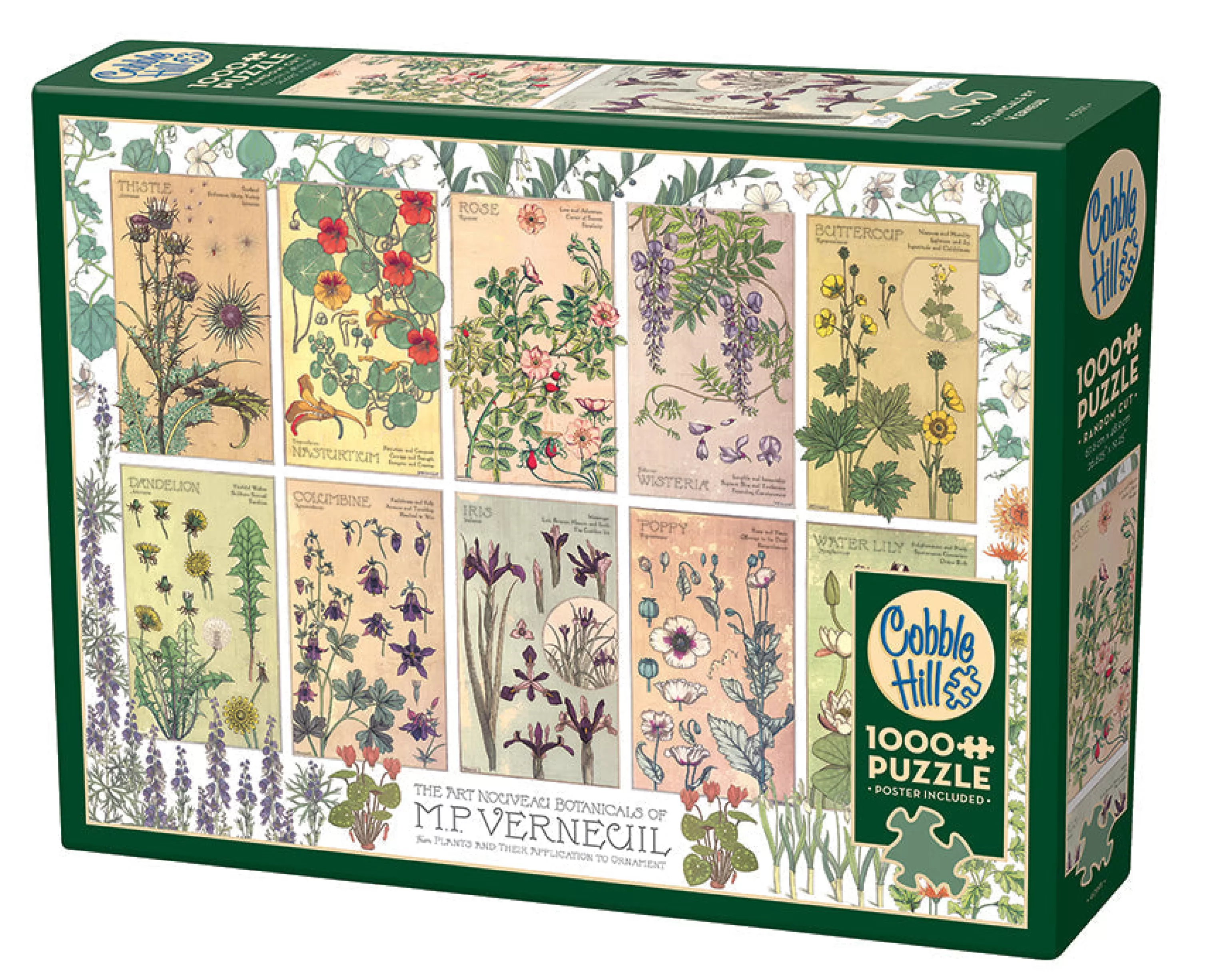 Infographic^Cobble Hill Puzzles Botanicals By Verneuil | 1000 Piece