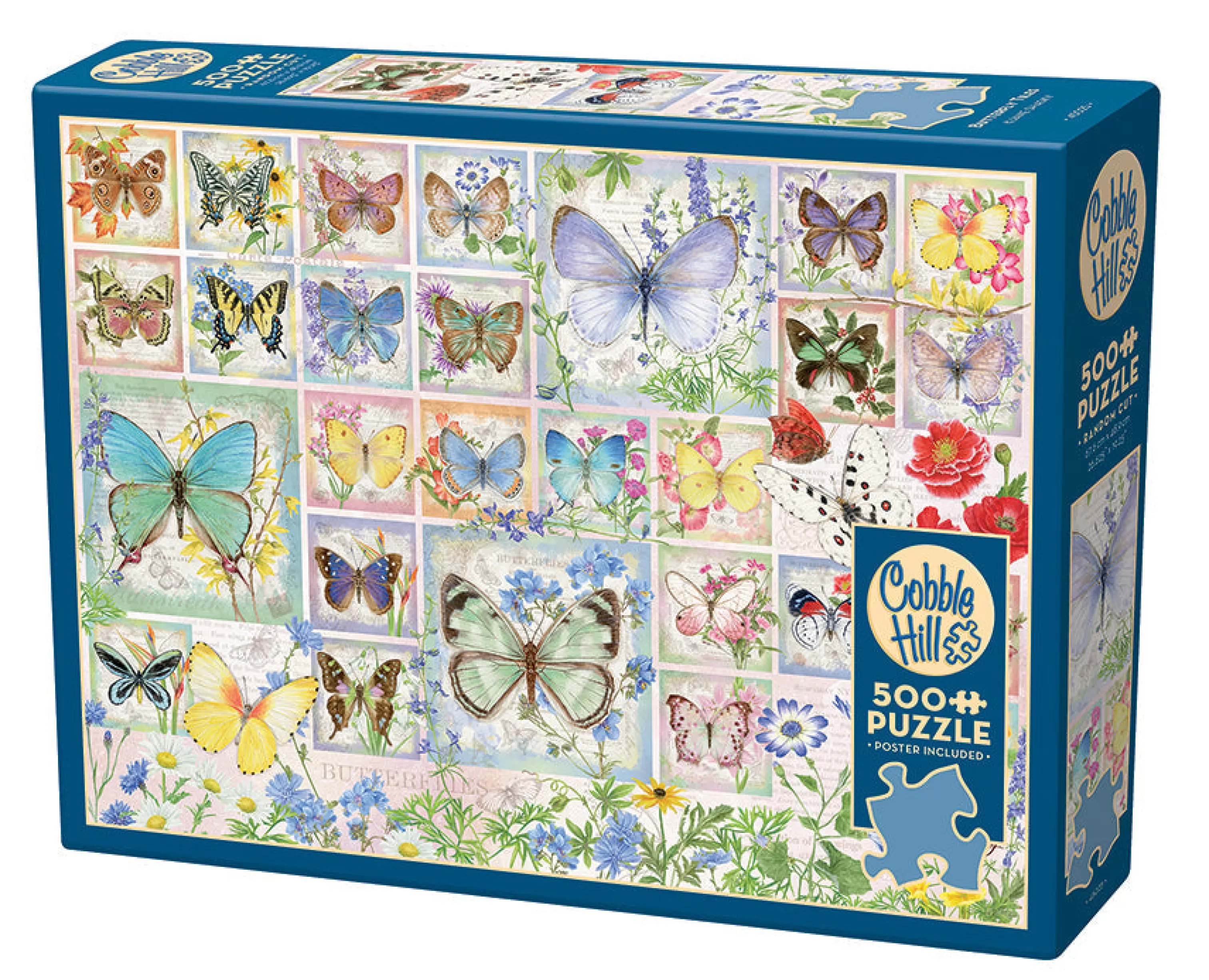 Flowers | Gardens^Cobble Hill Puzzles Butterfly Tiles | 500 Piece