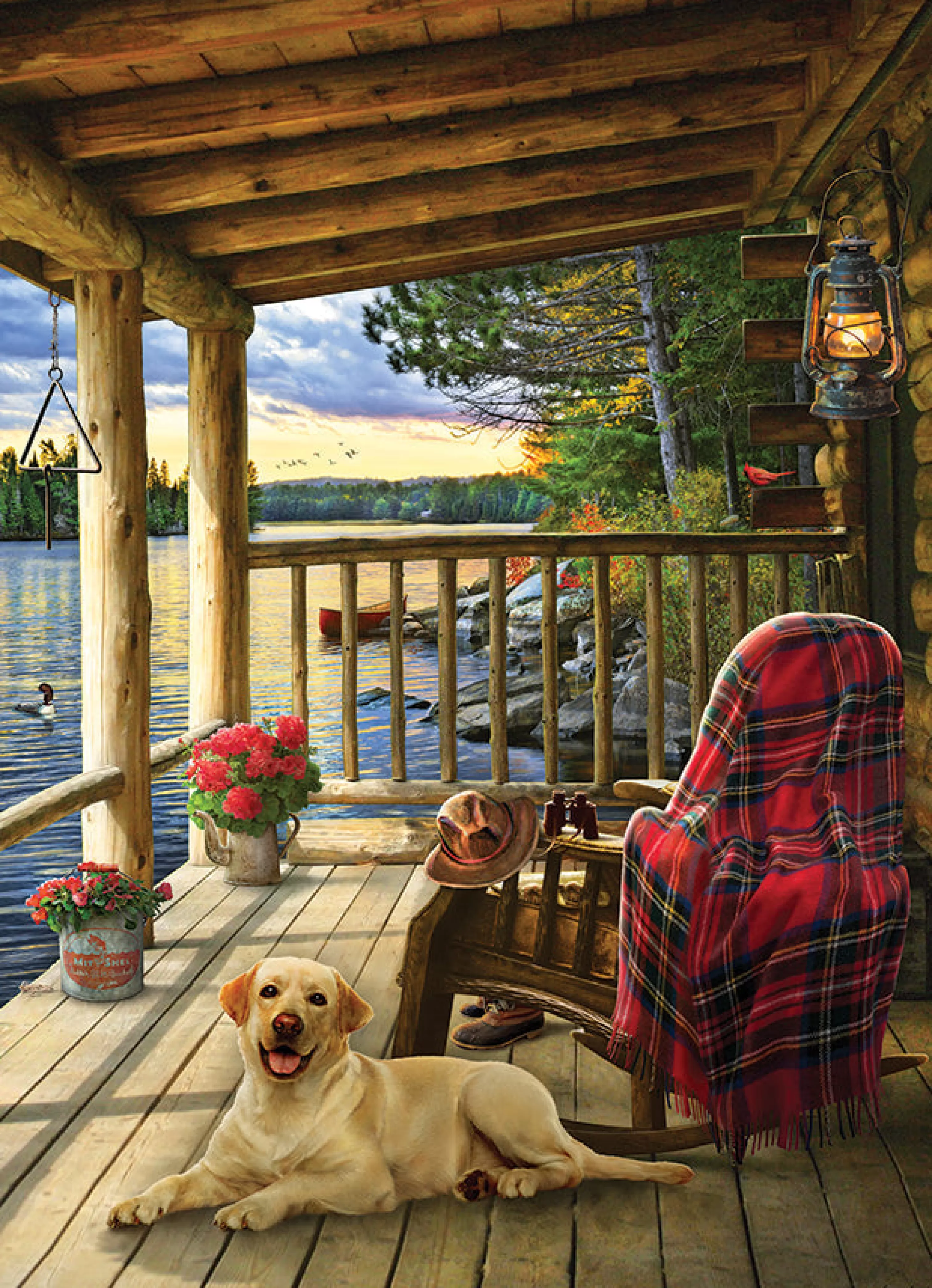 Dogs^Cobble Hill Puzzles Cabin Porch | 1000 Piece