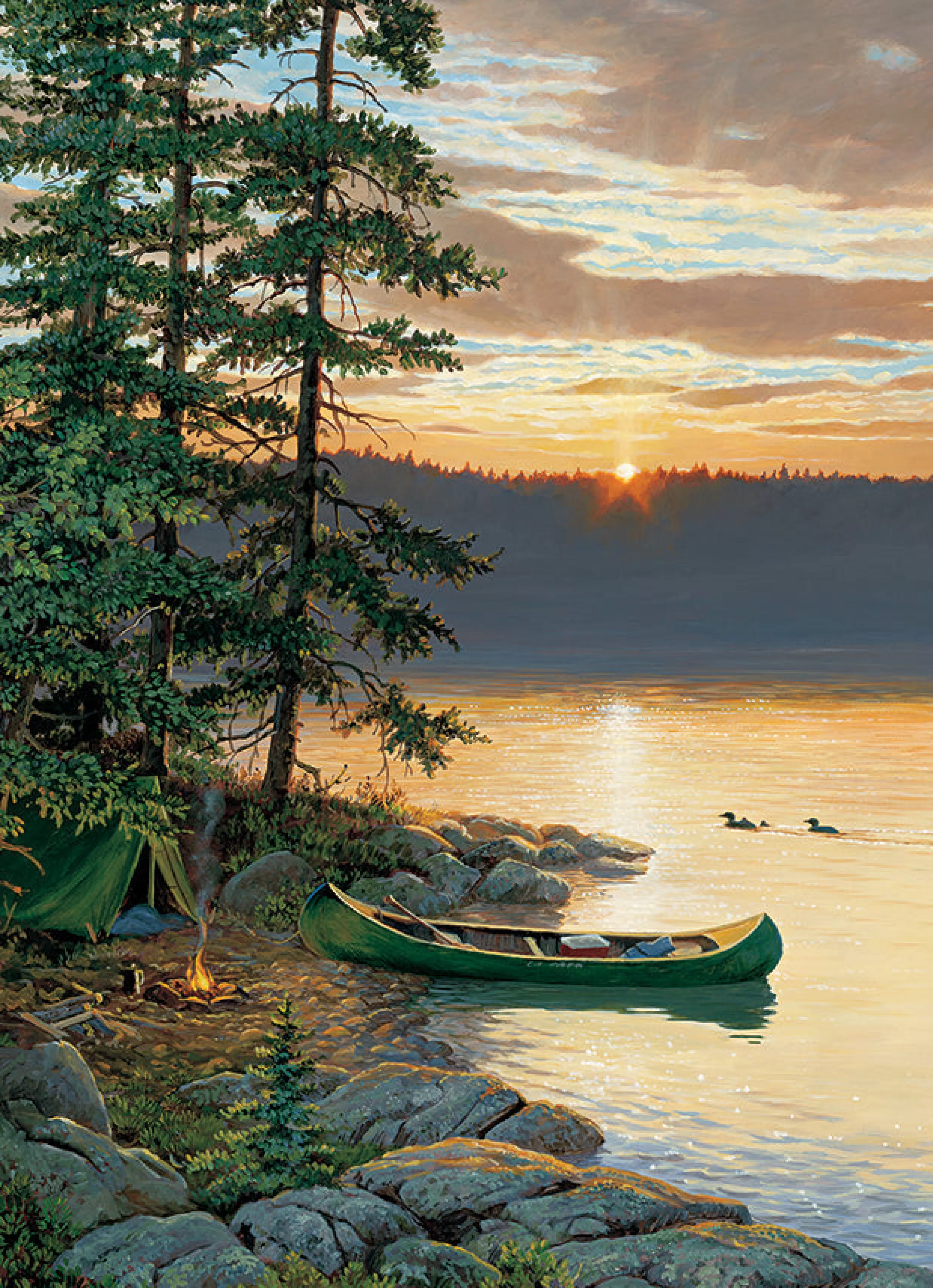 Cabin | Camping ^Cobble Hill Puzzles Canoe Lake | 500 Piece