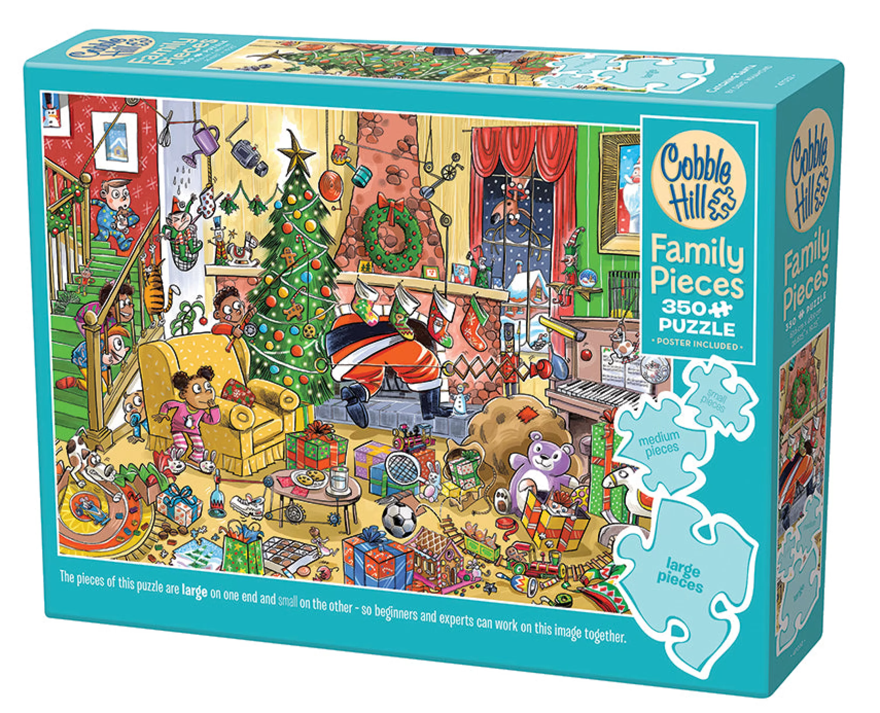 Cartoon^Cobble Hill Puzzles Catching Santa (Family) | Family Pieces 350