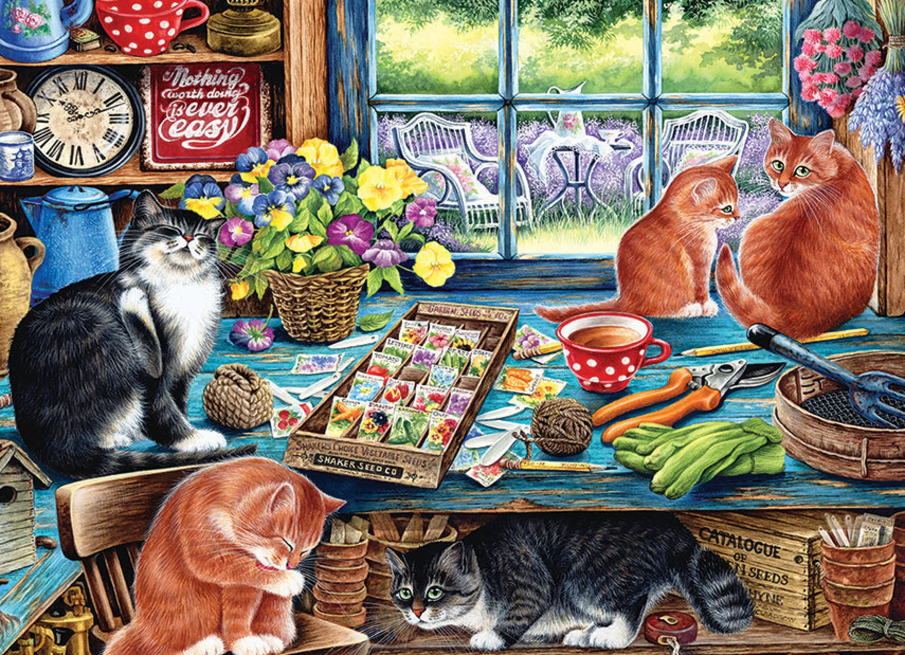 Flowers | Gardens^Cobble Hill Puzzles Cats Retreat | 1000 Piece