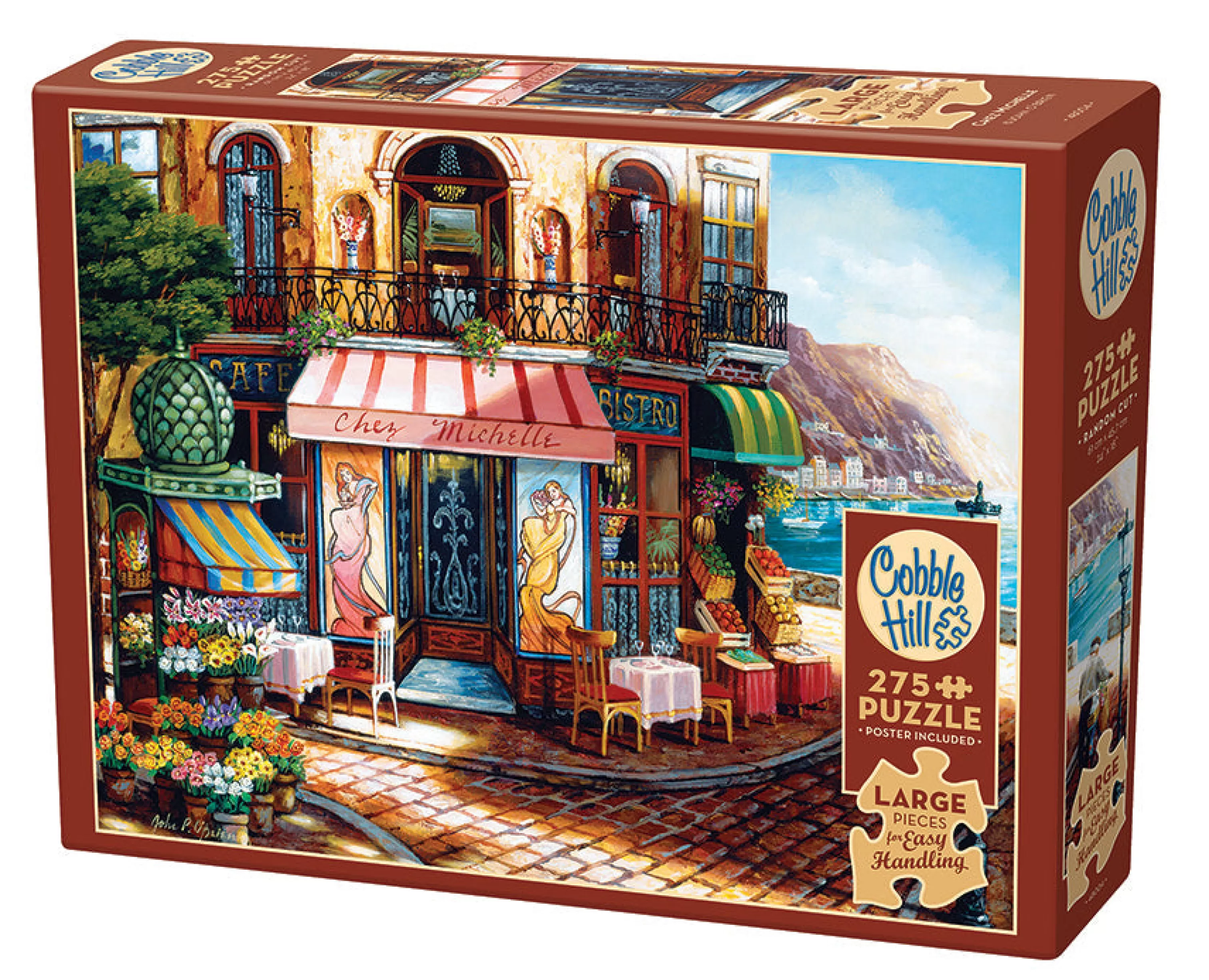 European Escape^Cobble Hill Puzzles Chez Michelle | Easy Handling 275 Piece