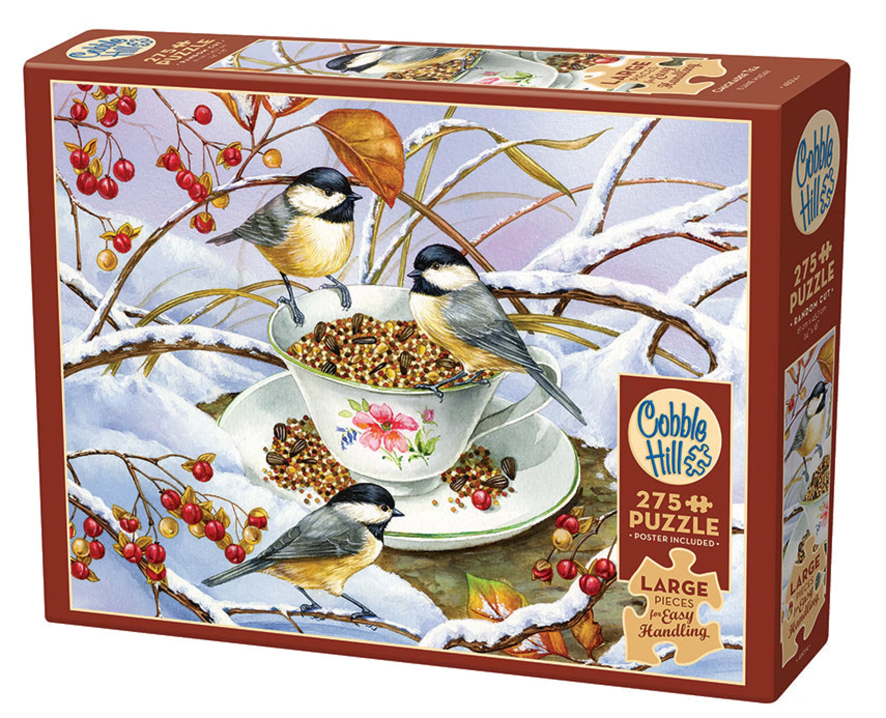 Wildlife^Cobble Hill Puzzles Chickadee Tea | Easy Handling 275 Piece