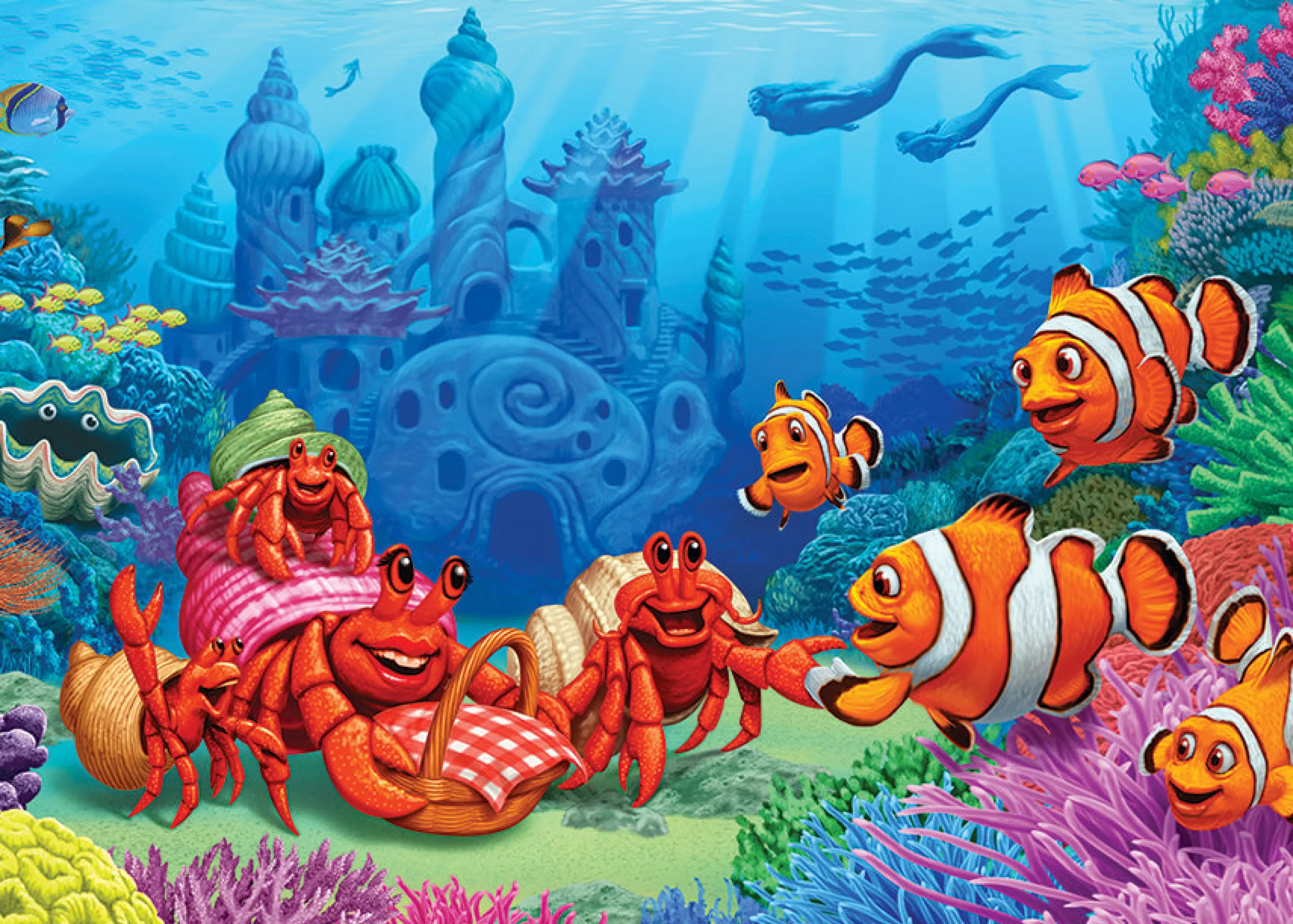 Waterscape^Cobble Hill Puzzles Clownfish Gathering (Tray) | 35 Piece Tray