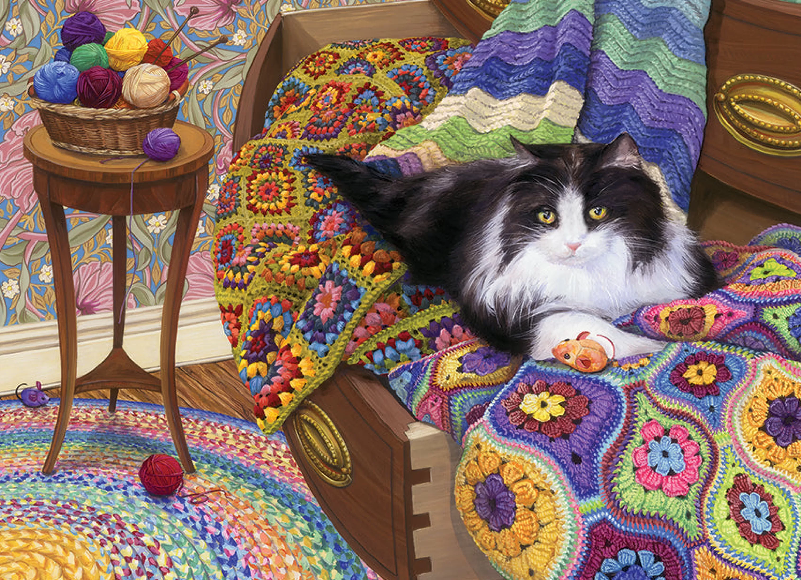 Sewing | Quilting^Cobble Hill Puzzles Comfy Cat | 1000 Piece