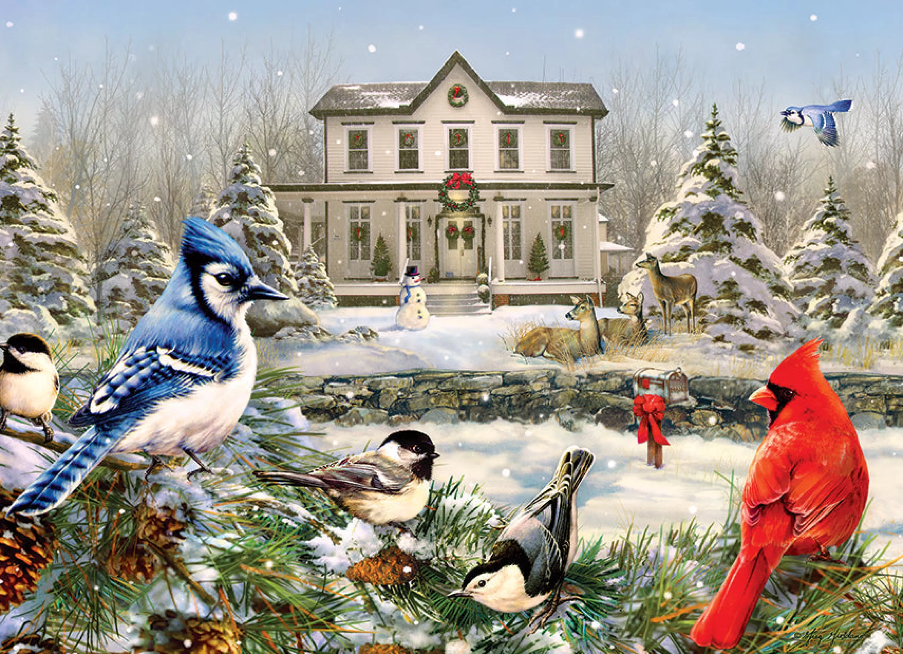 Winter^Cobble Hill Puzzles Country House Birds | 1000 Piece