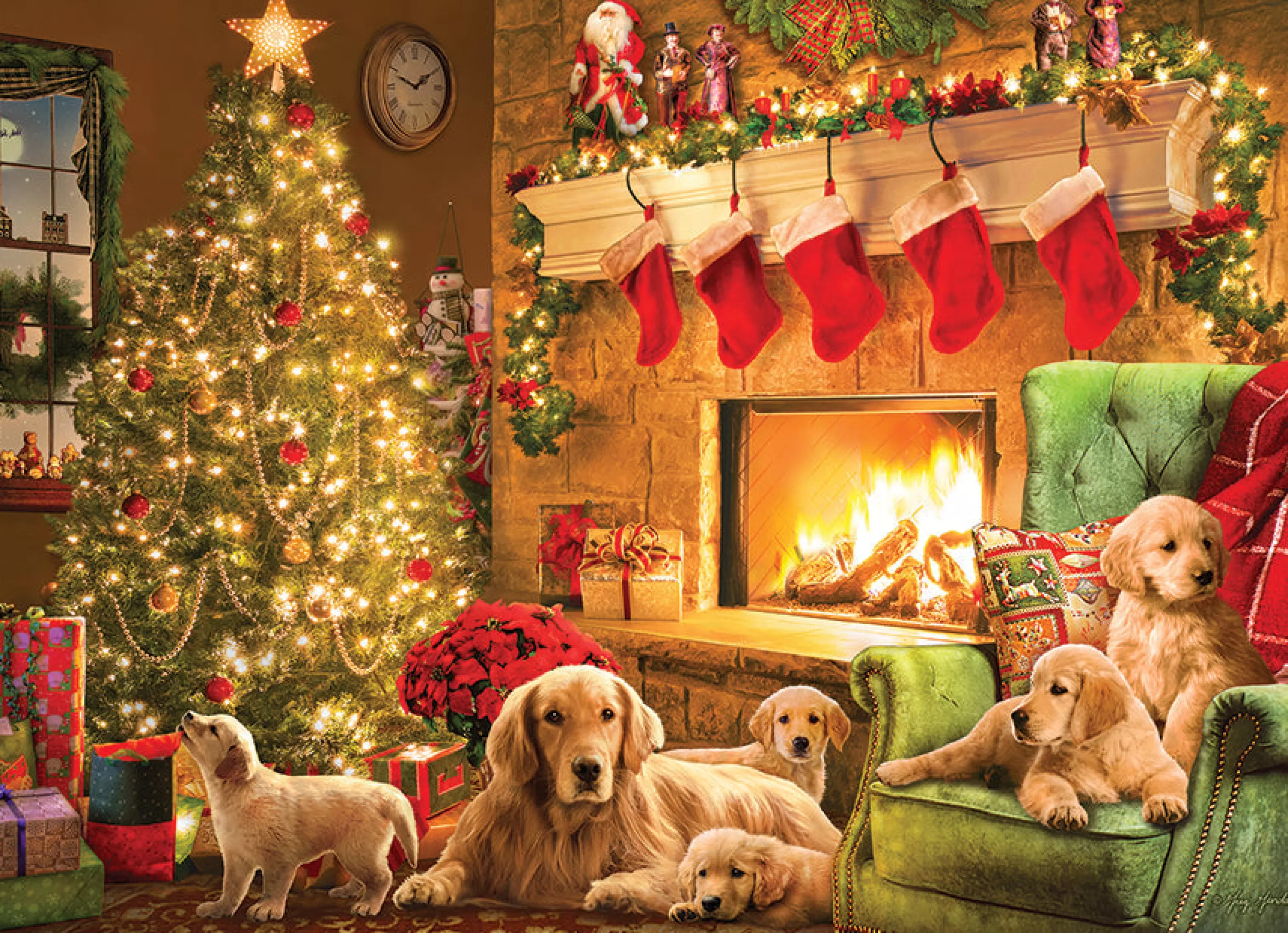 Dogs^Cobble Hill Puzzles Cozy Fireplace | 1000 Piece