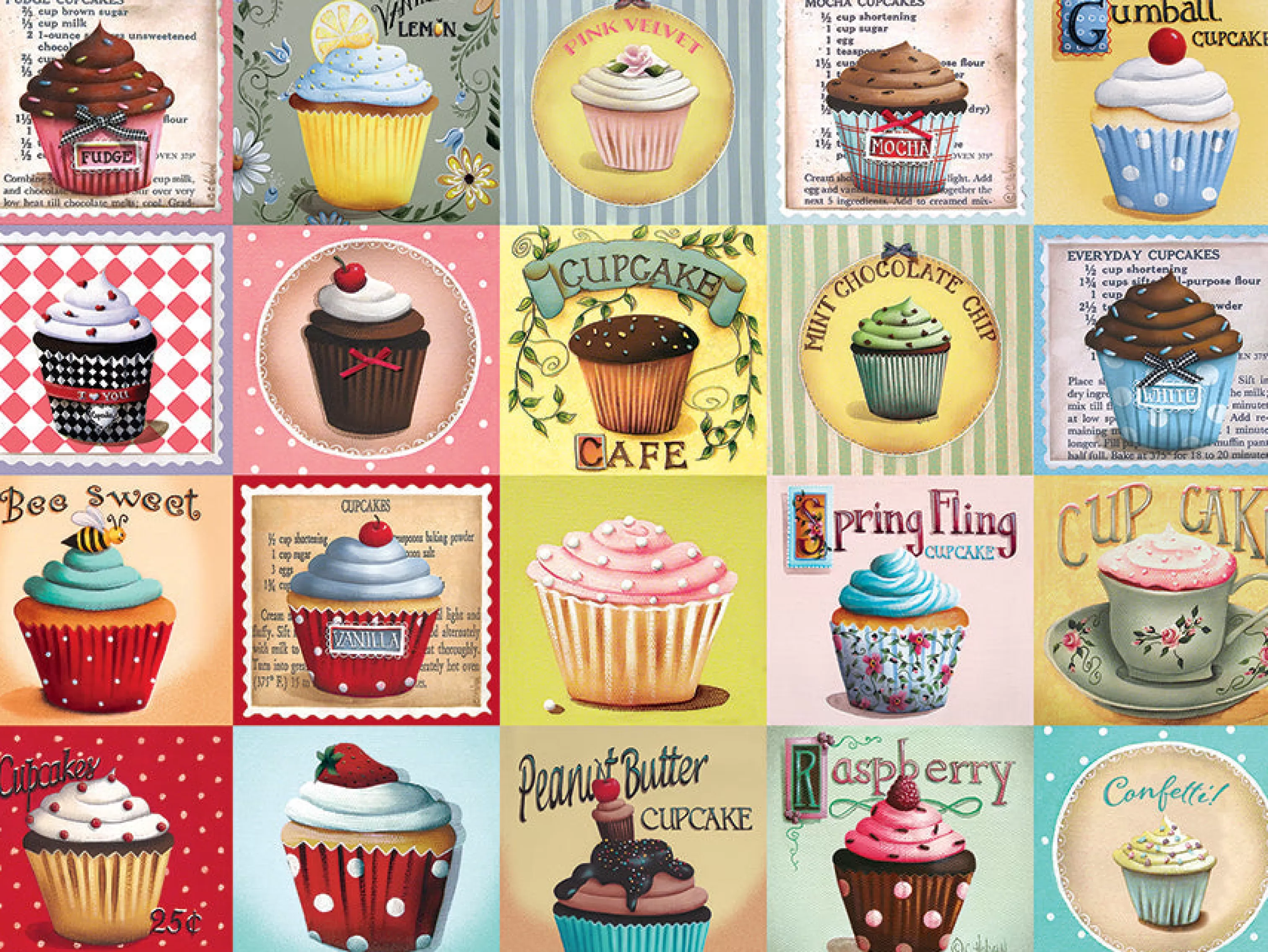 Collage - Variety^Cobble Hill Puzzles Cupcake Cafe | Easy Handling 275 Piece