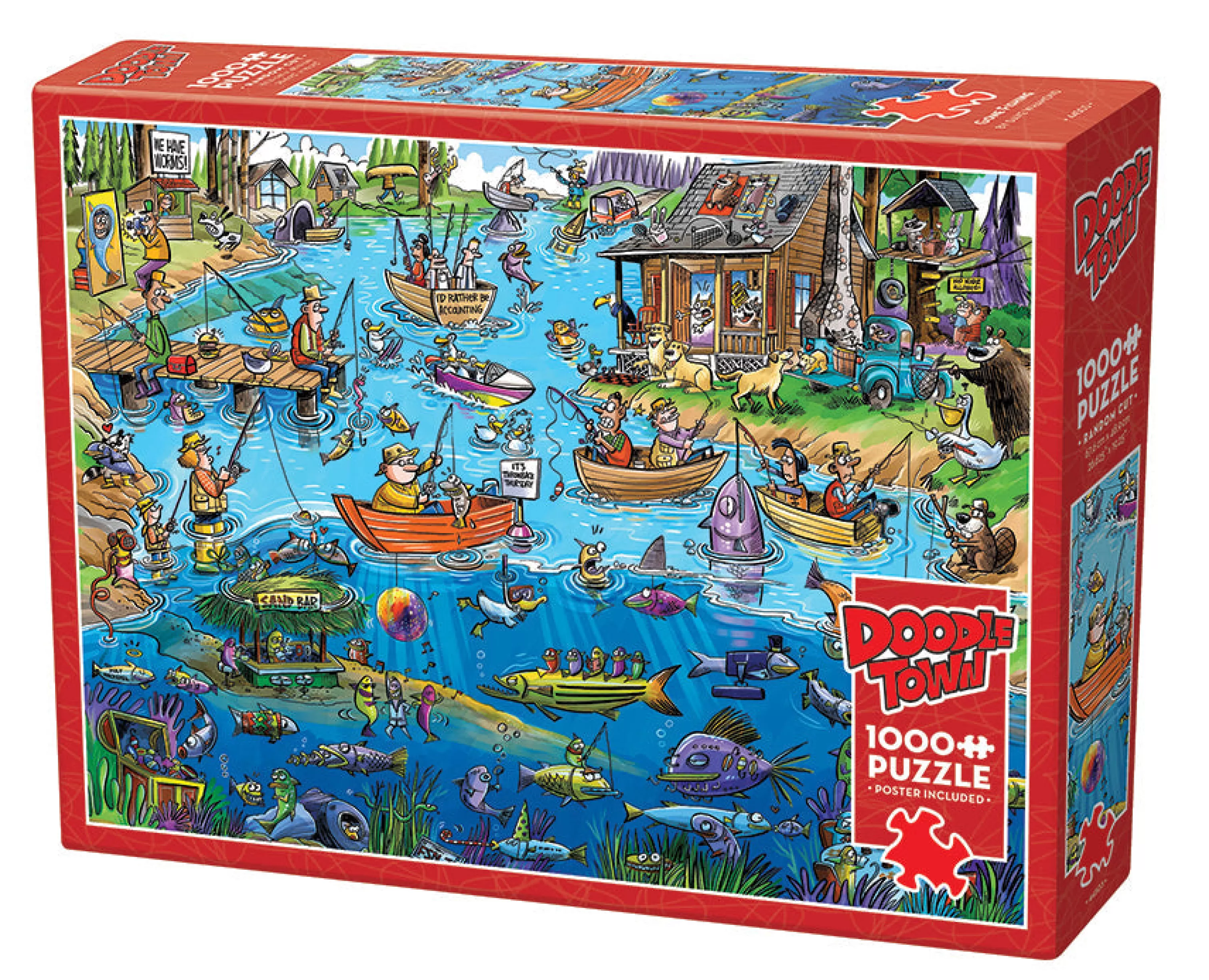 Cartoon^Cobble Hill Puzzles Doodletown: Gone Fishing | 1000 Piece