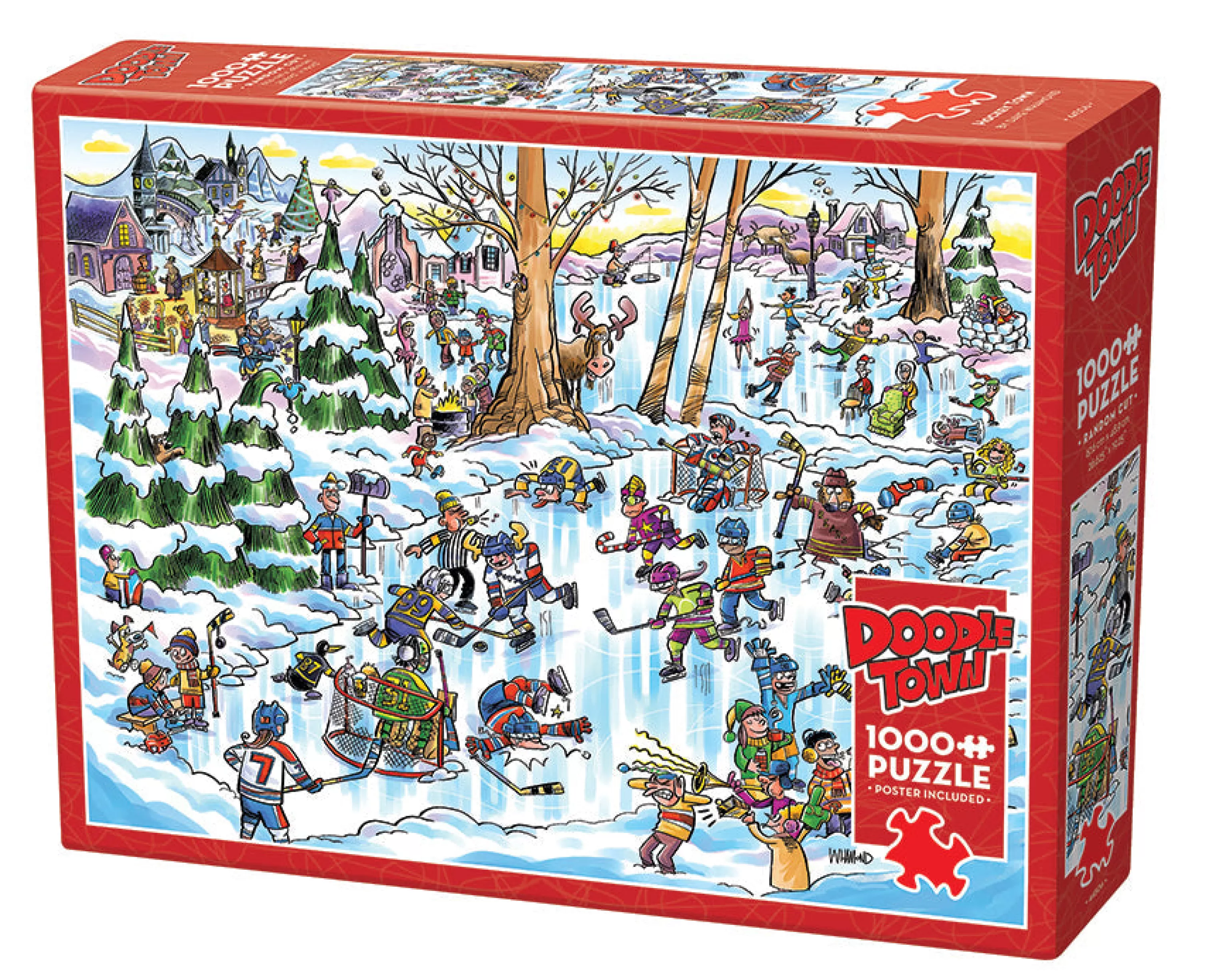 Cartoon^Cobble Hill Puzzles Doodletown: Hockey Town | 1000 Piece