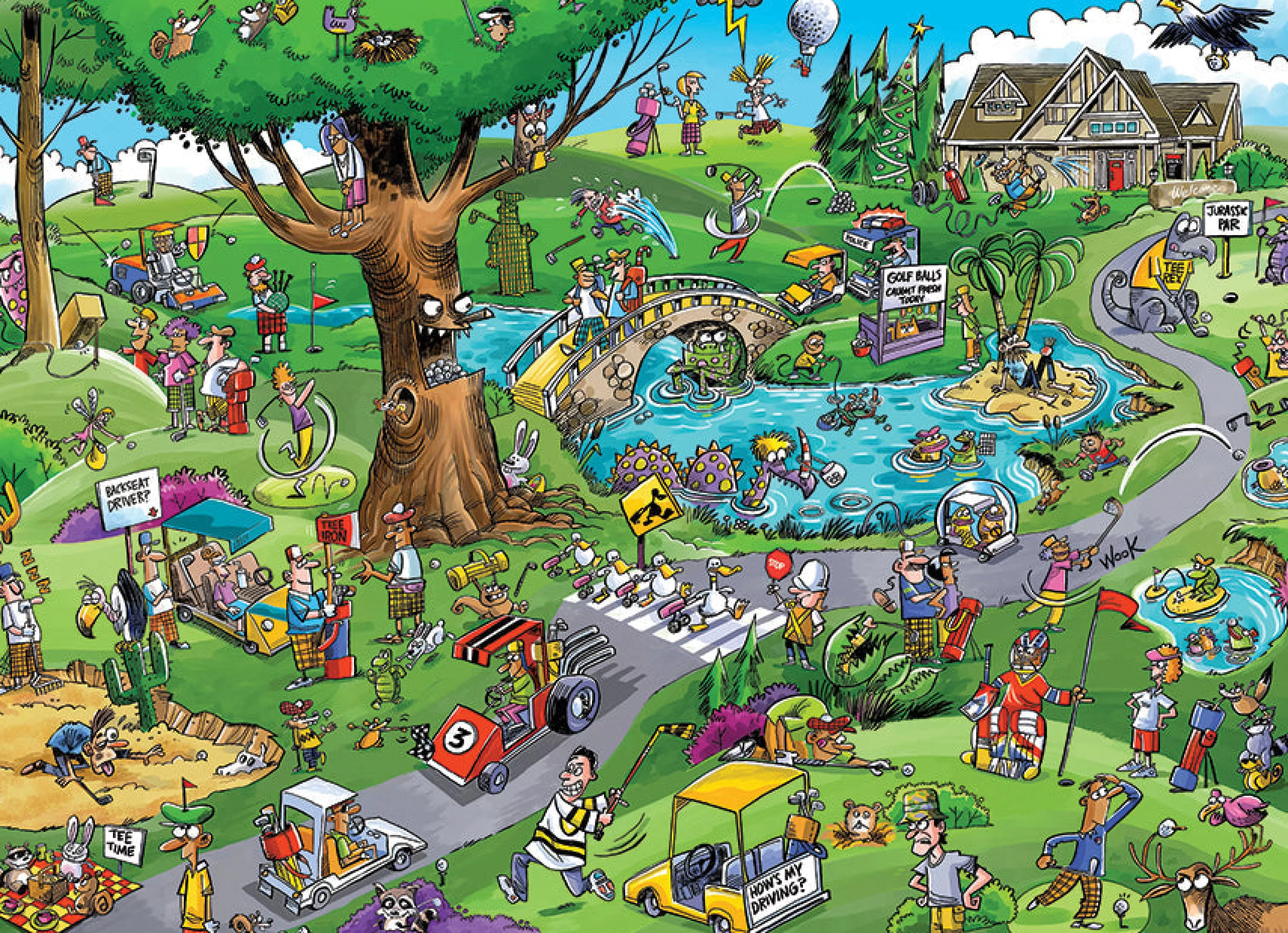 Cartoon^Cobble Hill Puzzles Doodletown: Par For The Course | 1000 Piece