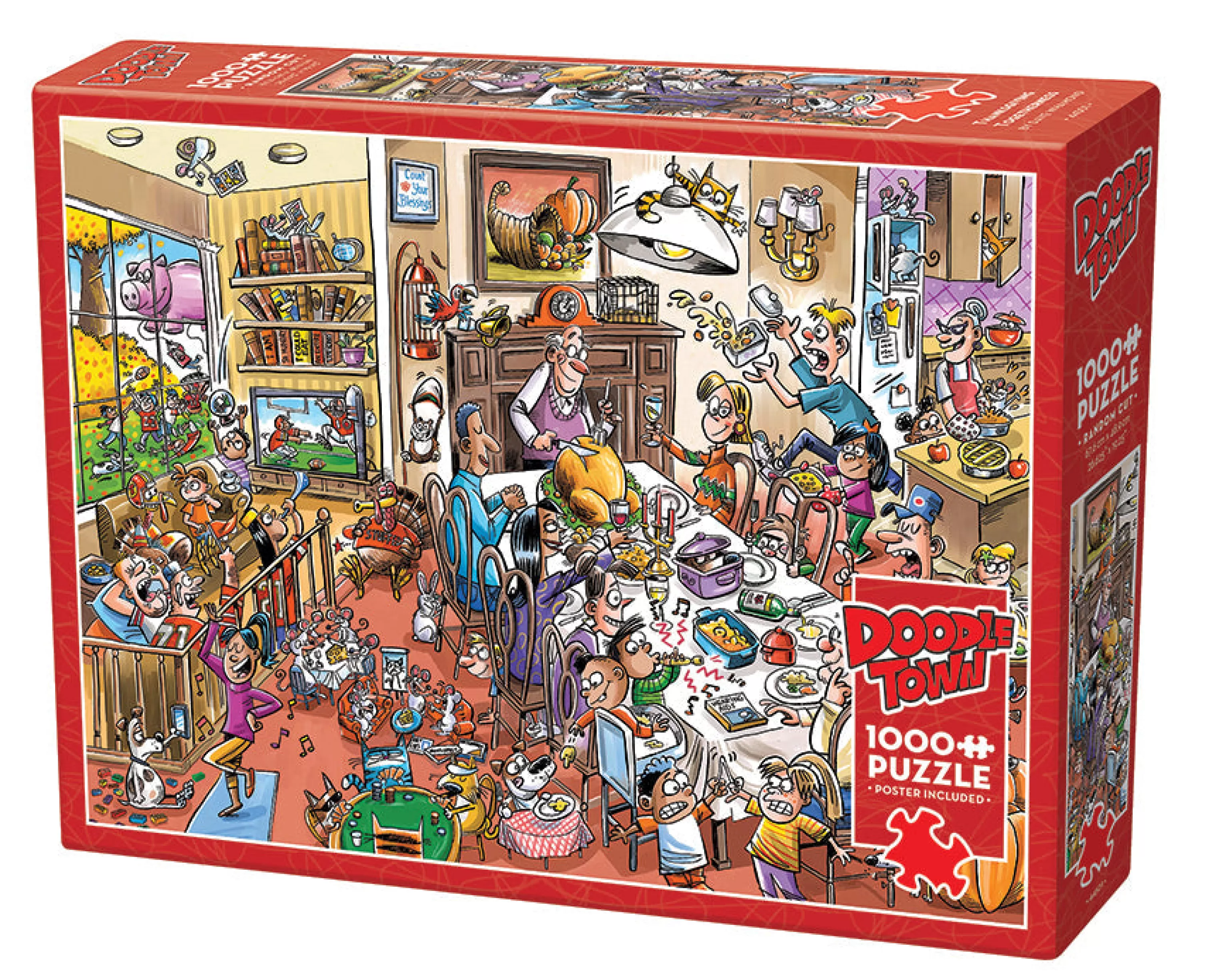 Cartoon^Cobble Hill Puzzles Doodletown: Thanksgiving Togetherness | 1000 Piece