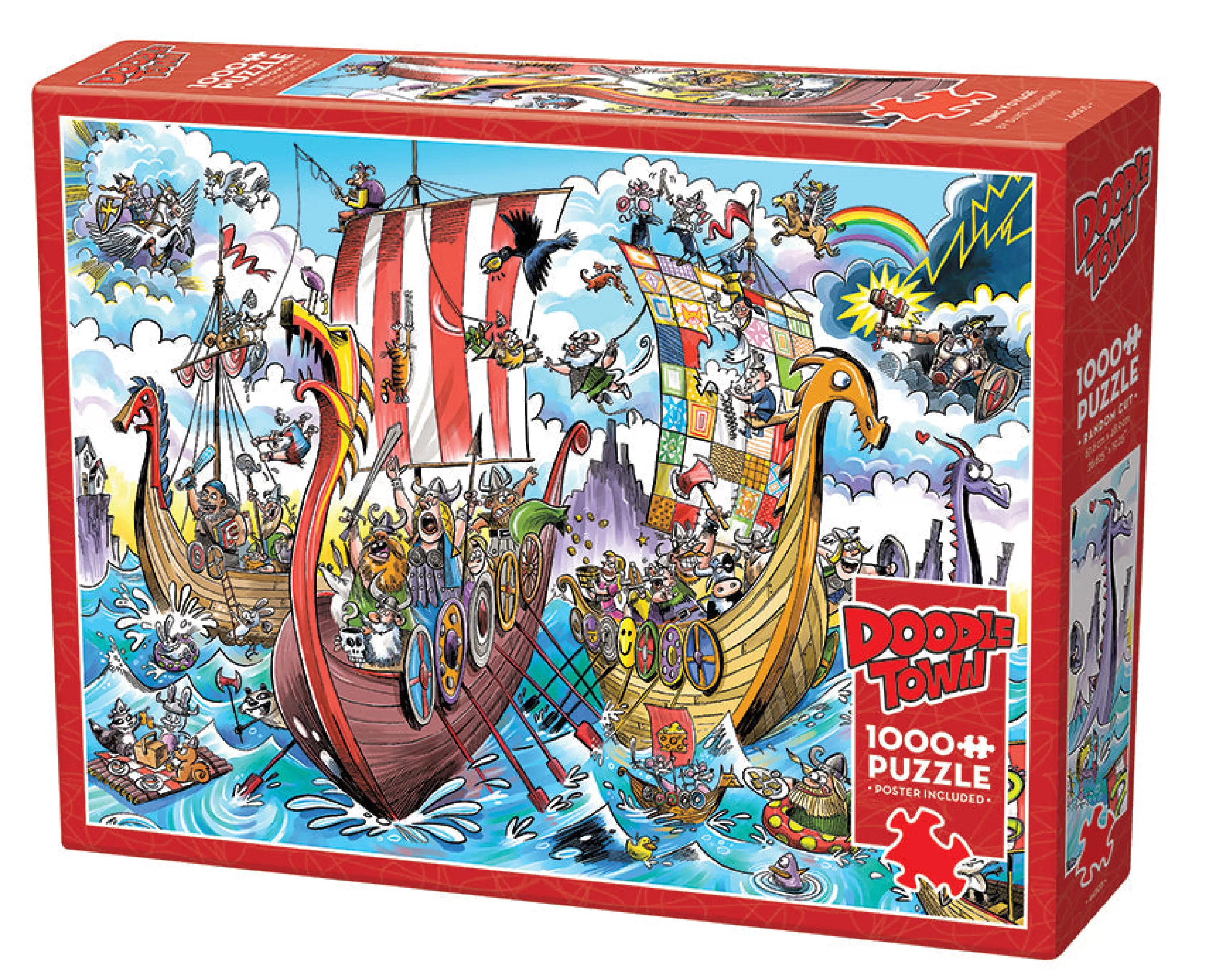 Gradient | Rainbow^Cobble Hill Puzzles Doodletown: Viking Voyage | 1000 Piece