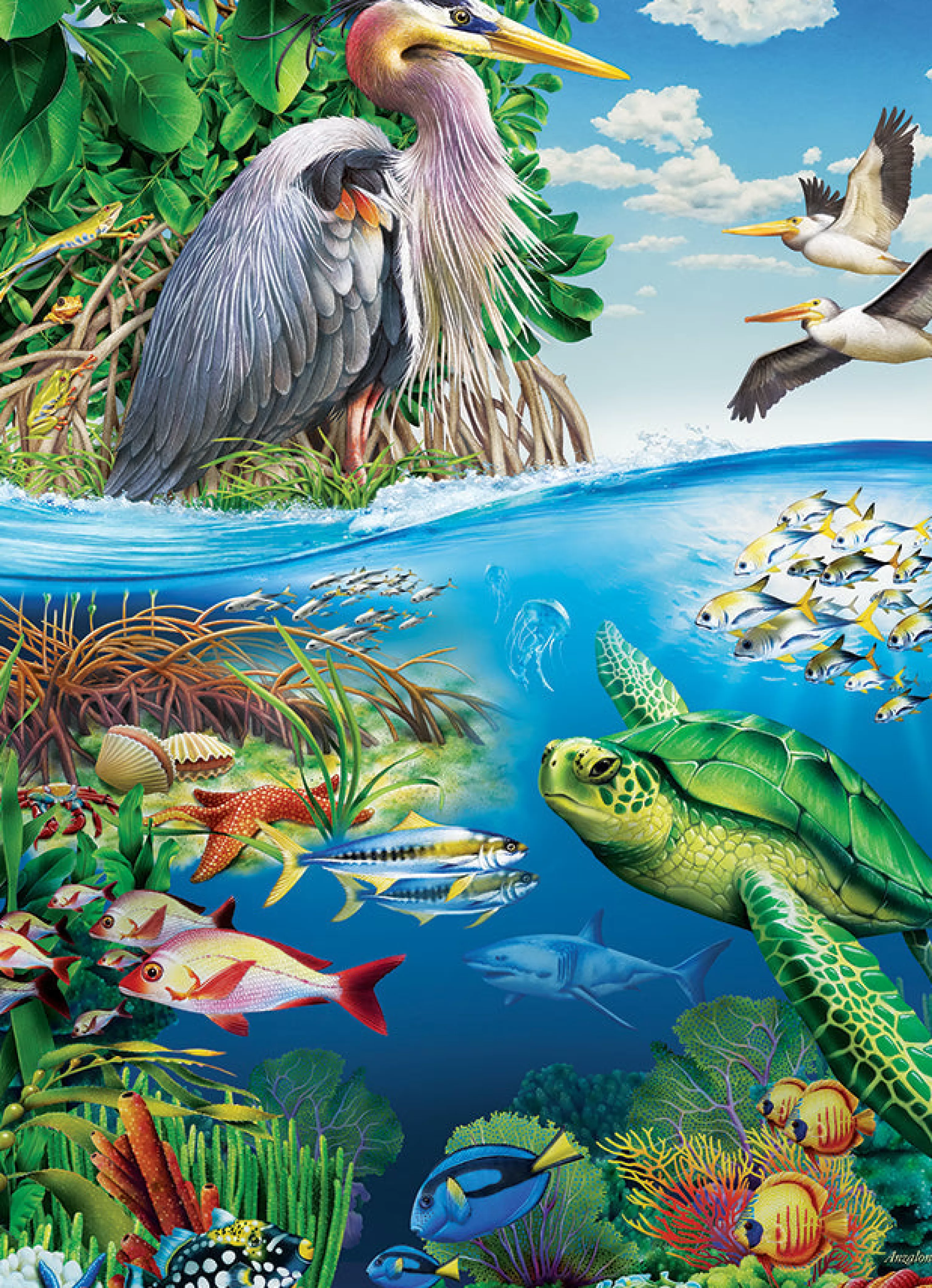 Aquatic^Cobble Hill Puzzles Earth Day (Family) | Family Pieces 350