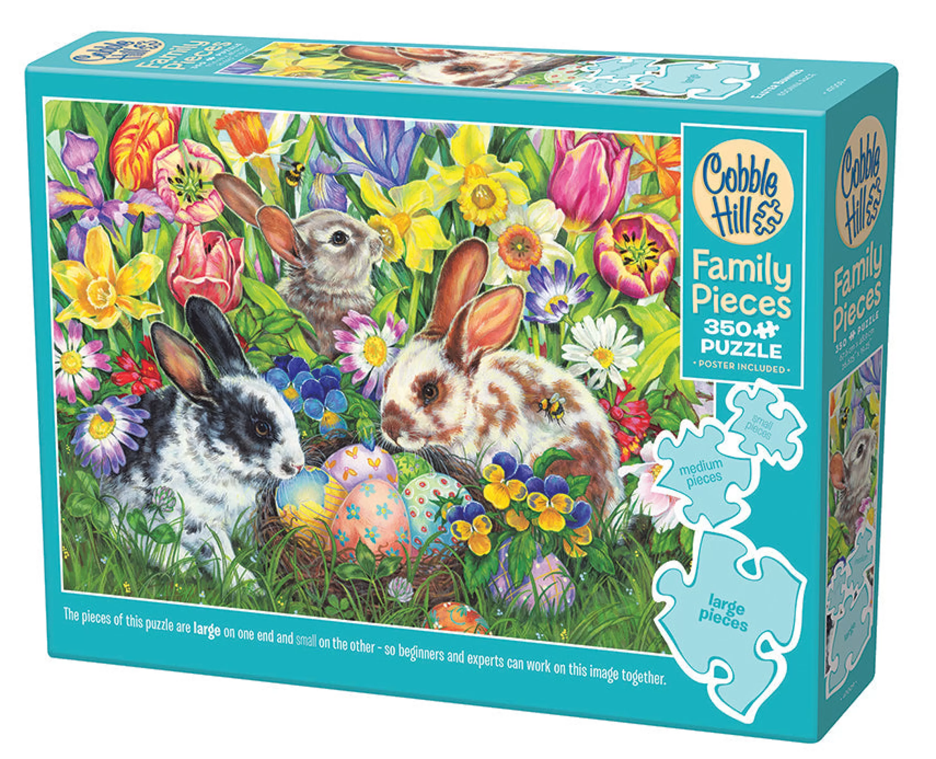 Flowers | Gardens^Cobble Hill Puzzles Easter Bunnies (Family) | Family Pieces 350