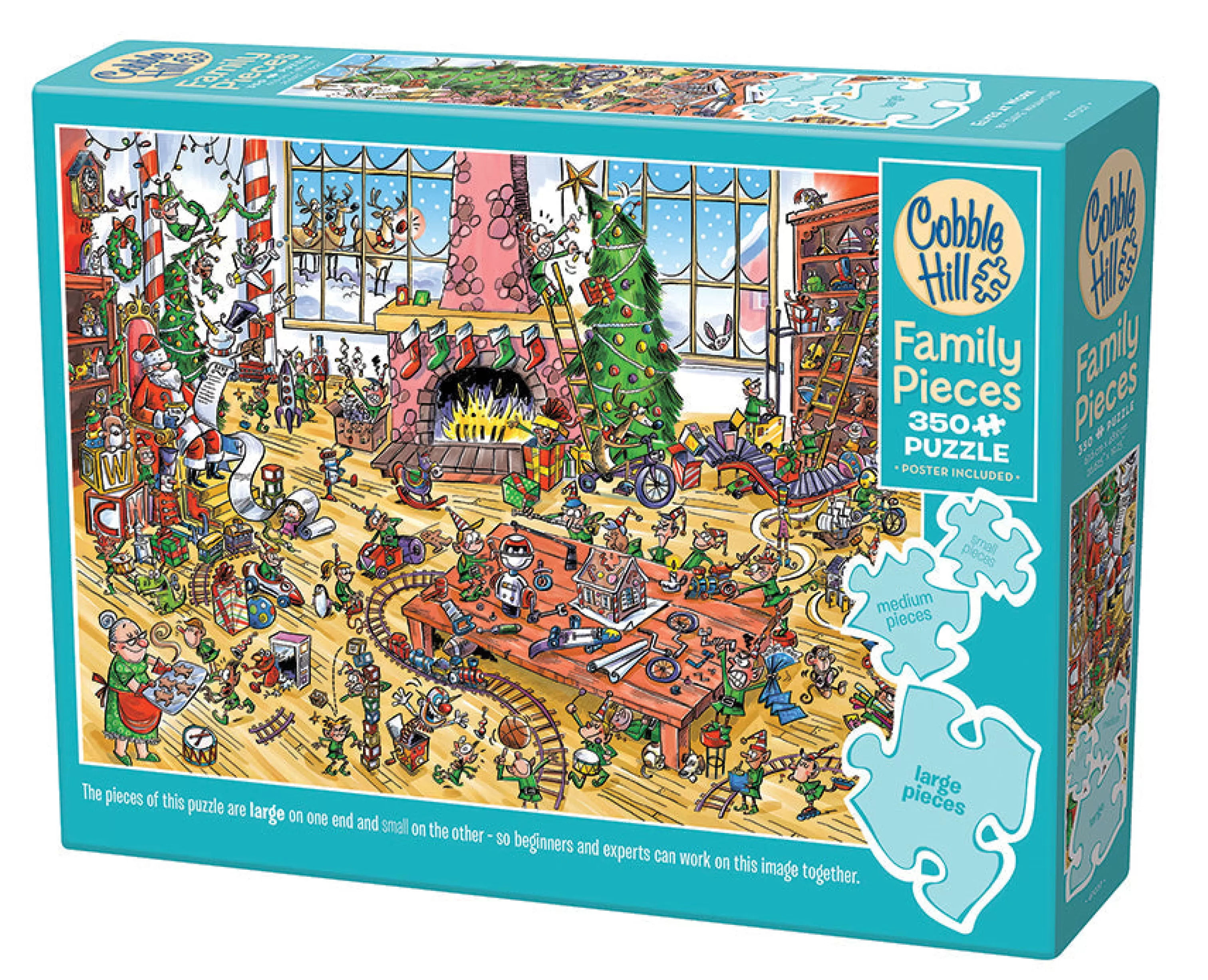 Cartoon^Cobble Hill Puzzles Elves At Work (Family) | Family Pieces 350