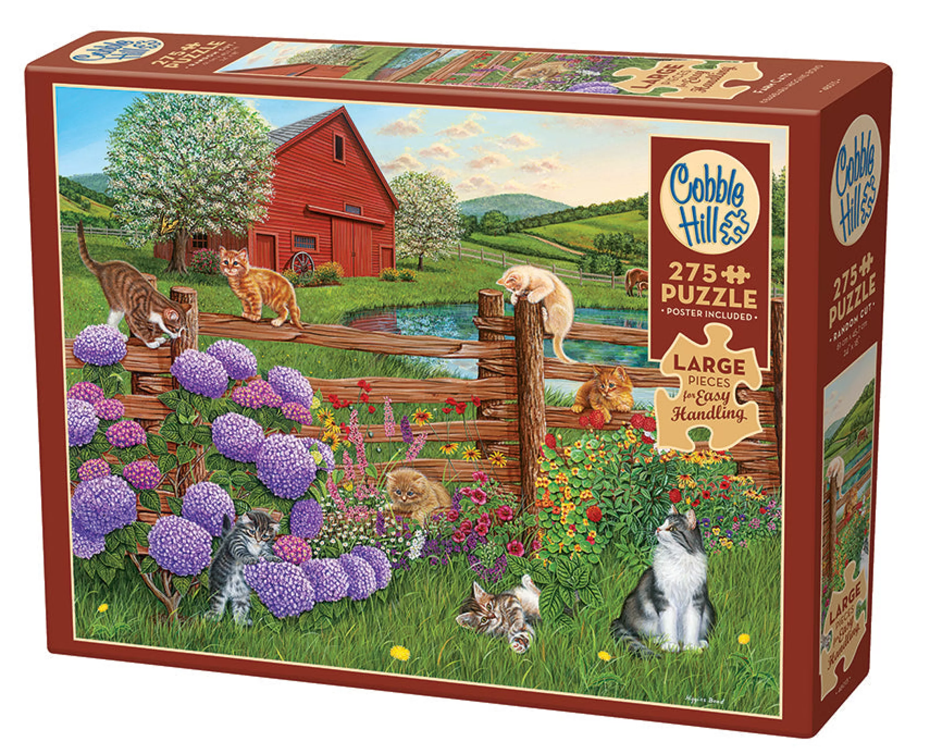 Farm^Cobble Hill Puzzles Farm Cats | Easy Handling 275 Piece