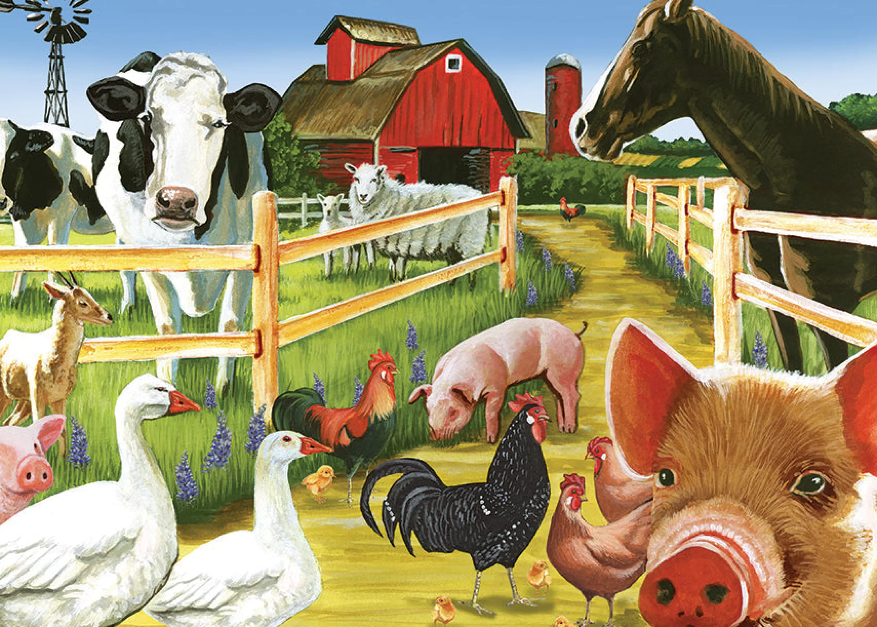 Farm^Cobble Hill Puzzles Farmyard Welcome (Tray) | 35 Piece Tray