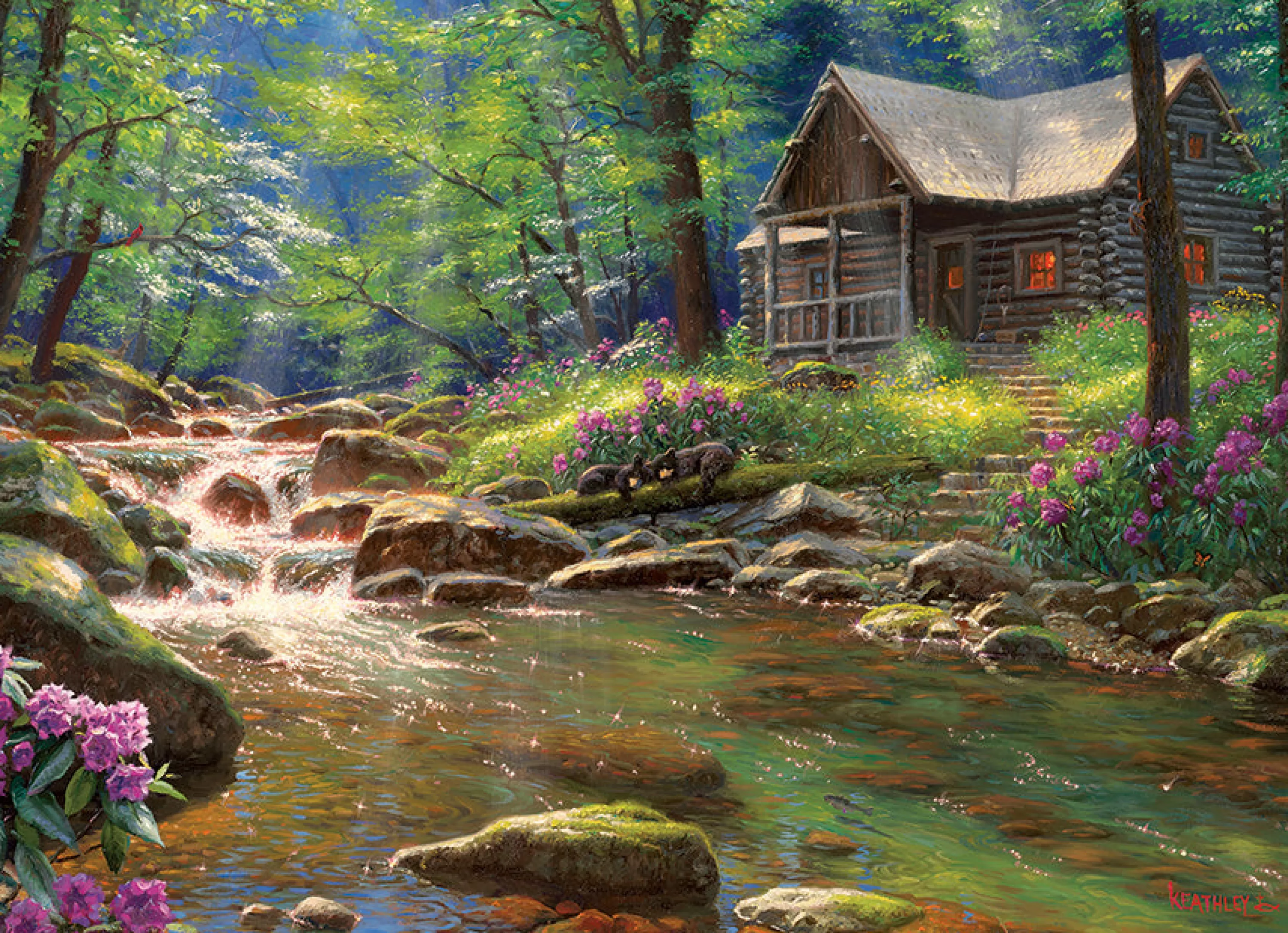 Cabin | Camping ^Cobble Hill Puzzles Fishing Cabin | 1000 Piece