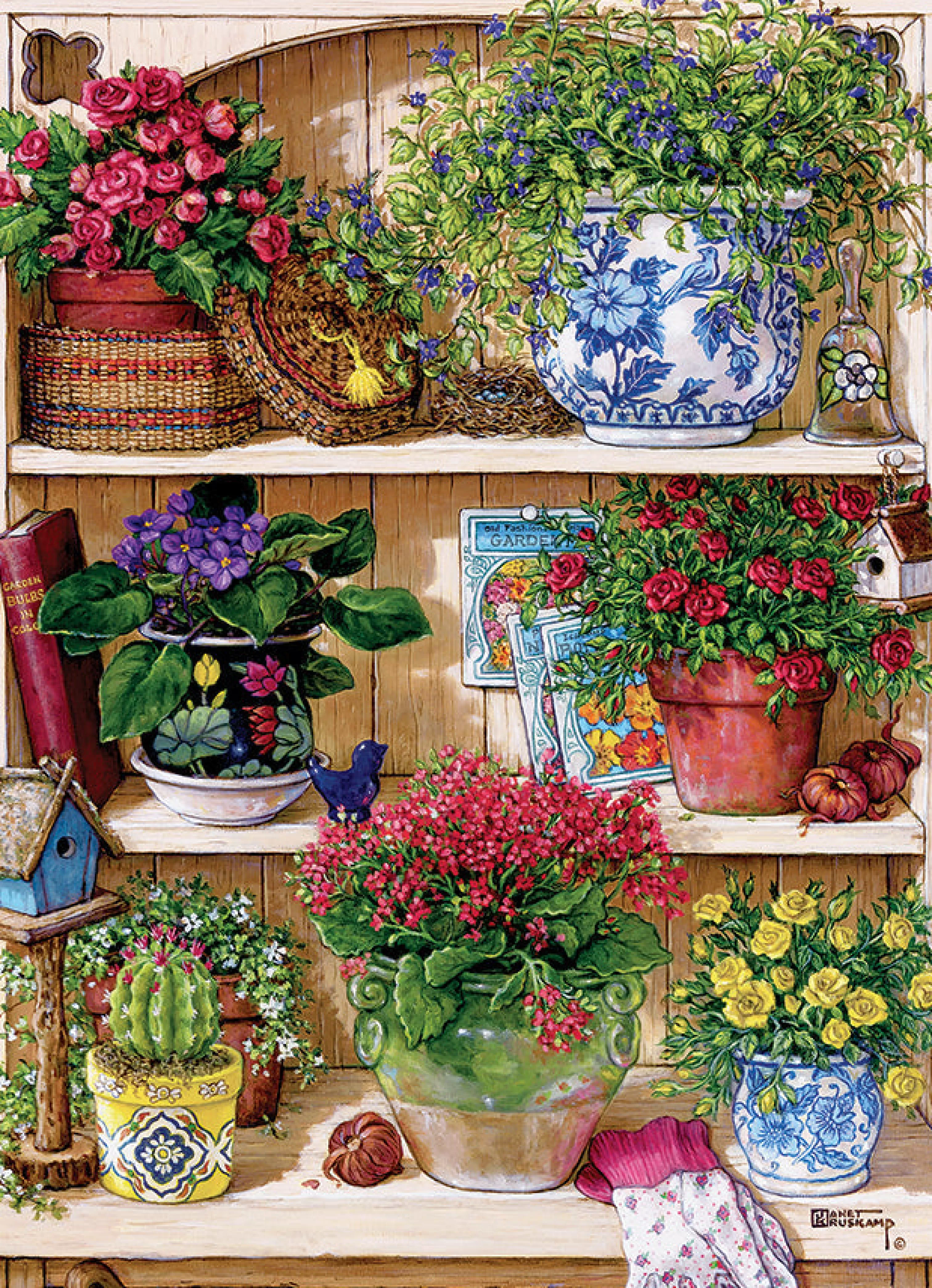 Flowers | Gardens^Cobble Hill Puzzles Flower Cupboard | 500 Piece