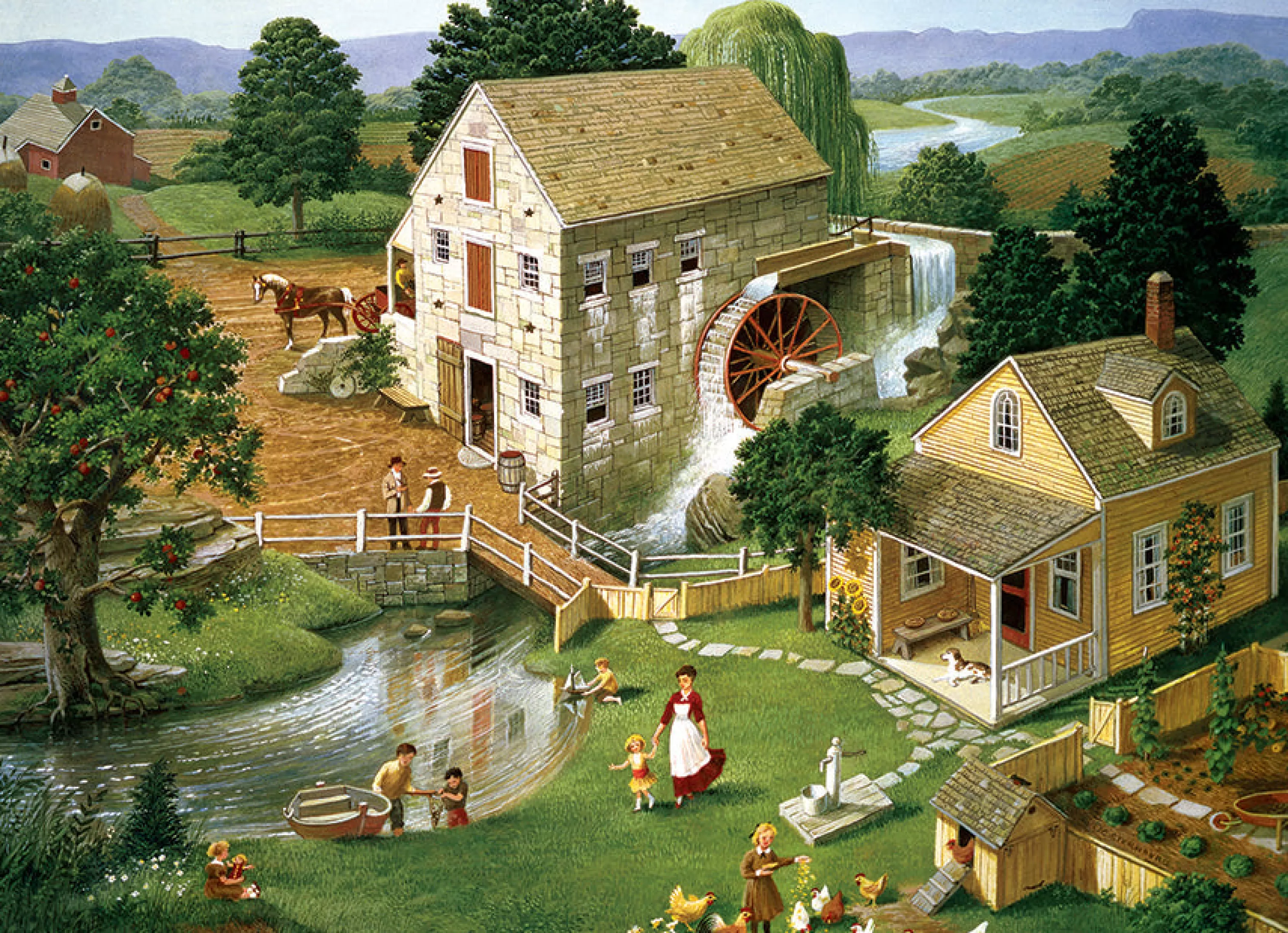 Horses^Cobble Hill Puzzles Four Star Mill | 1000 Piece