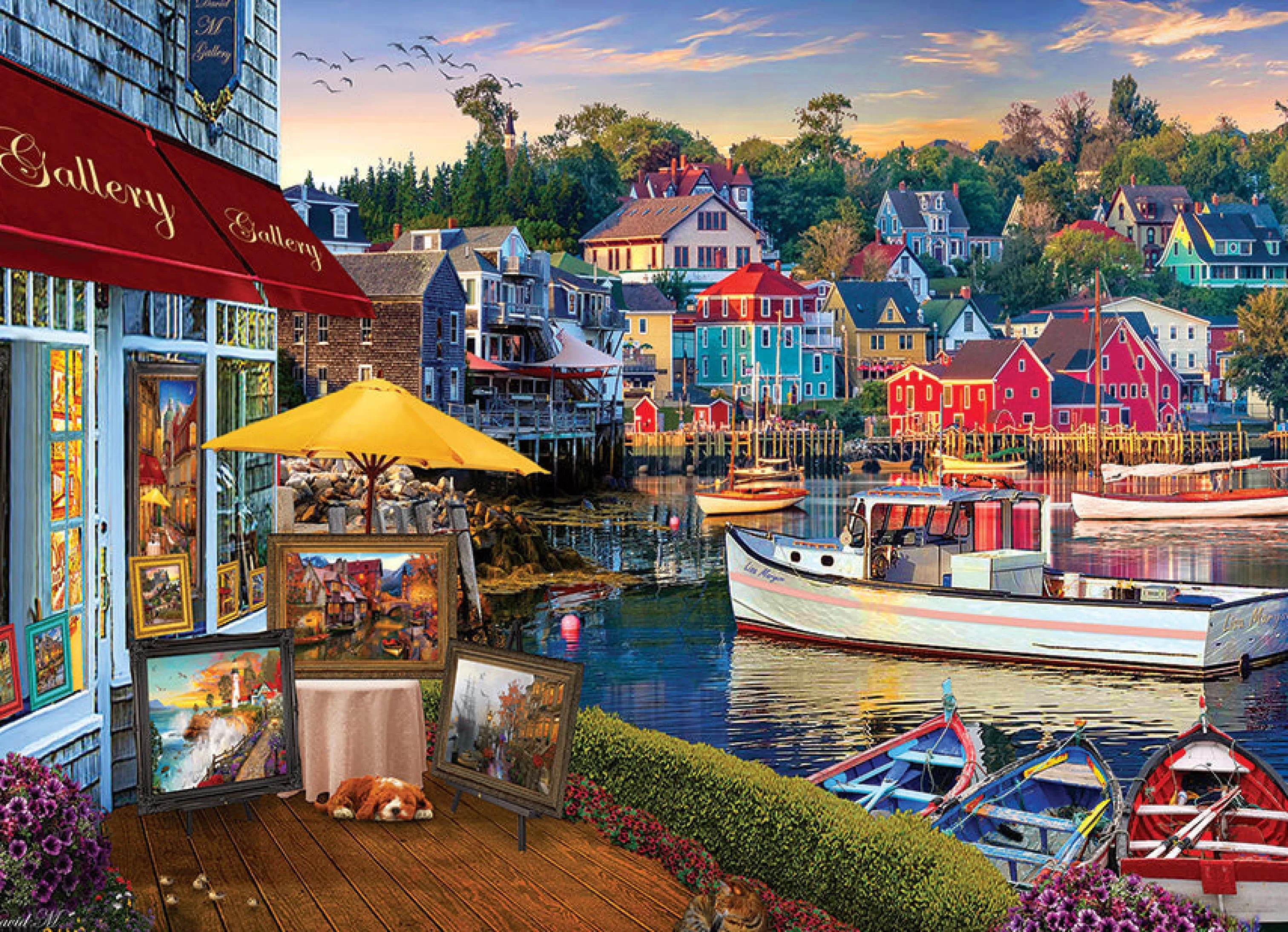 European Escape^Cobble Hill Puzzles Harbor Gallery | 1000 Piece