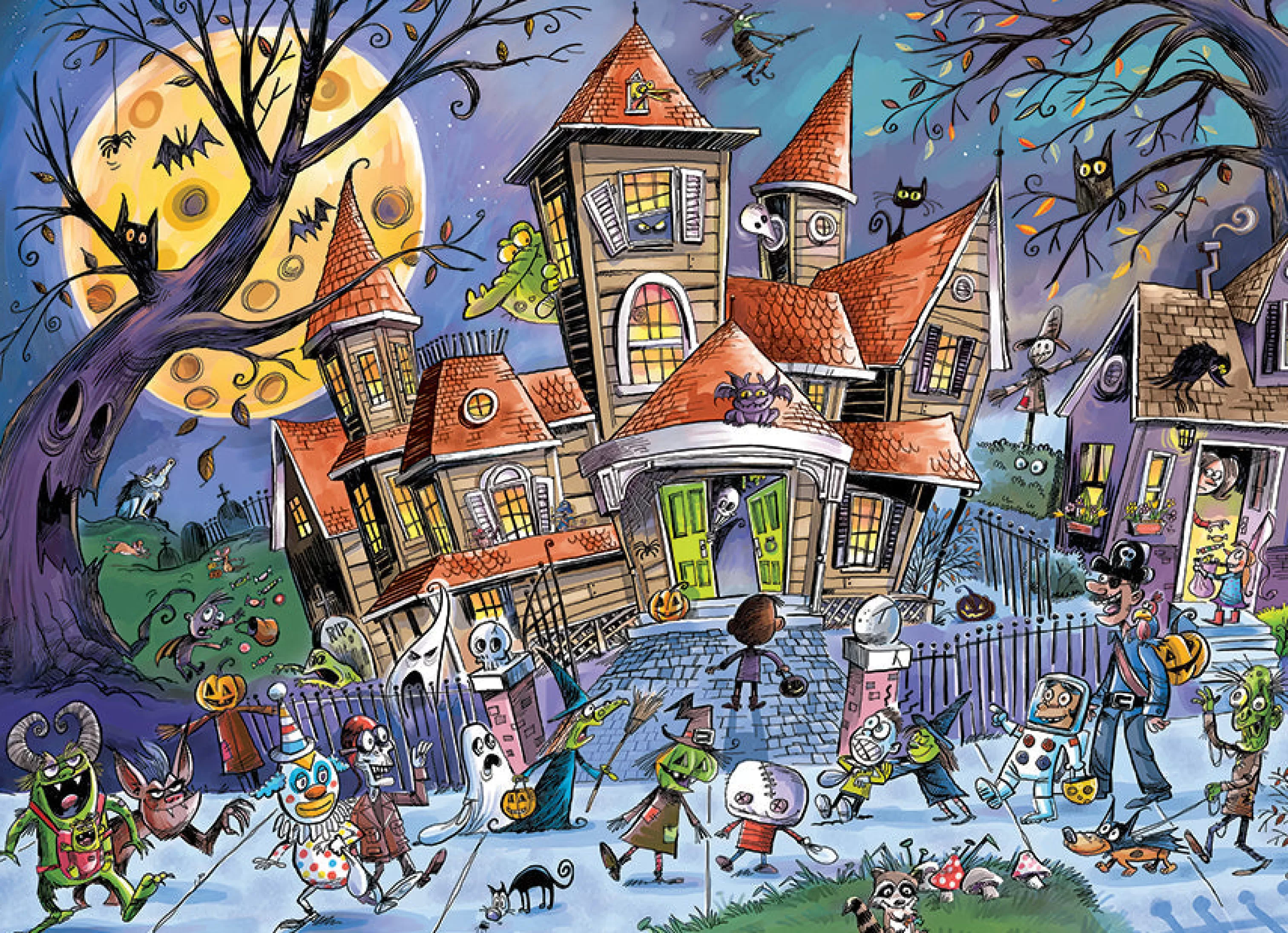 Halloween^Cobble Hill Puzzles Haunted House (Family) | Family Pieces 350