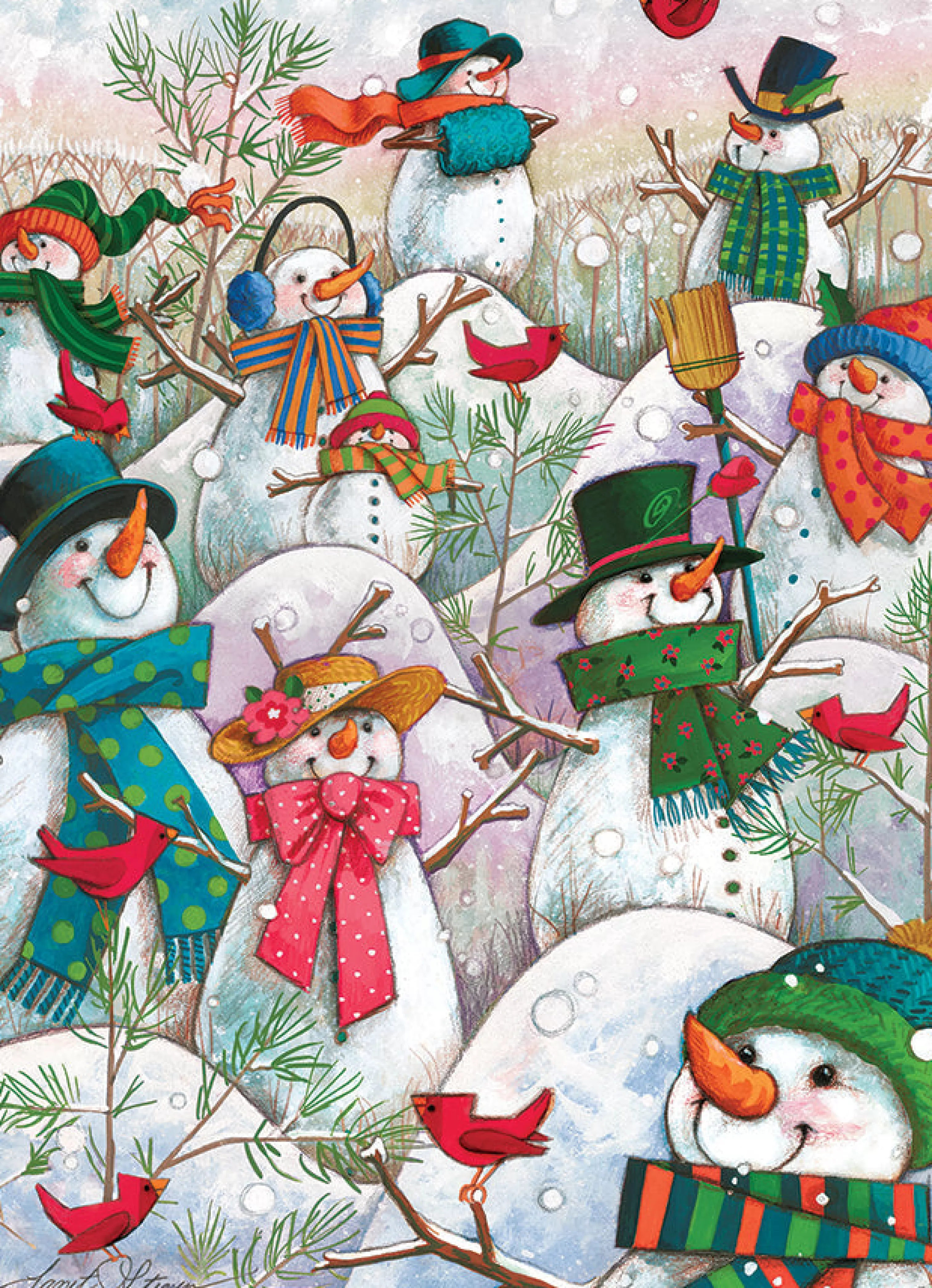 Winter^Cobble Hill Puzzles Hill Of A Lot Of Snowmen | 500 Piece