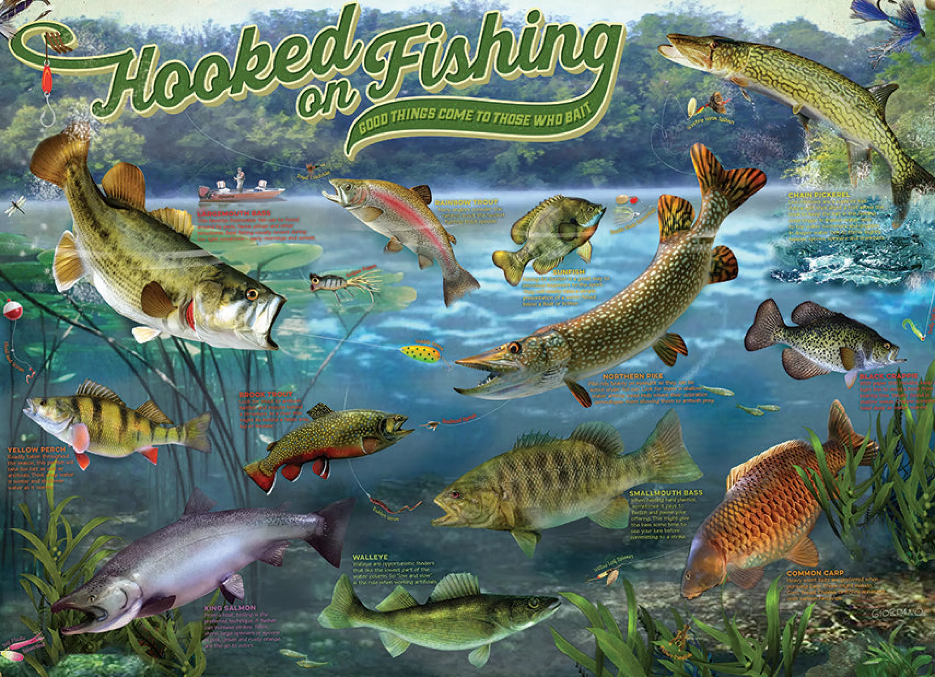 Sports^Cobble Hill Puzzles Hooked On Fishing | 1000 Piece