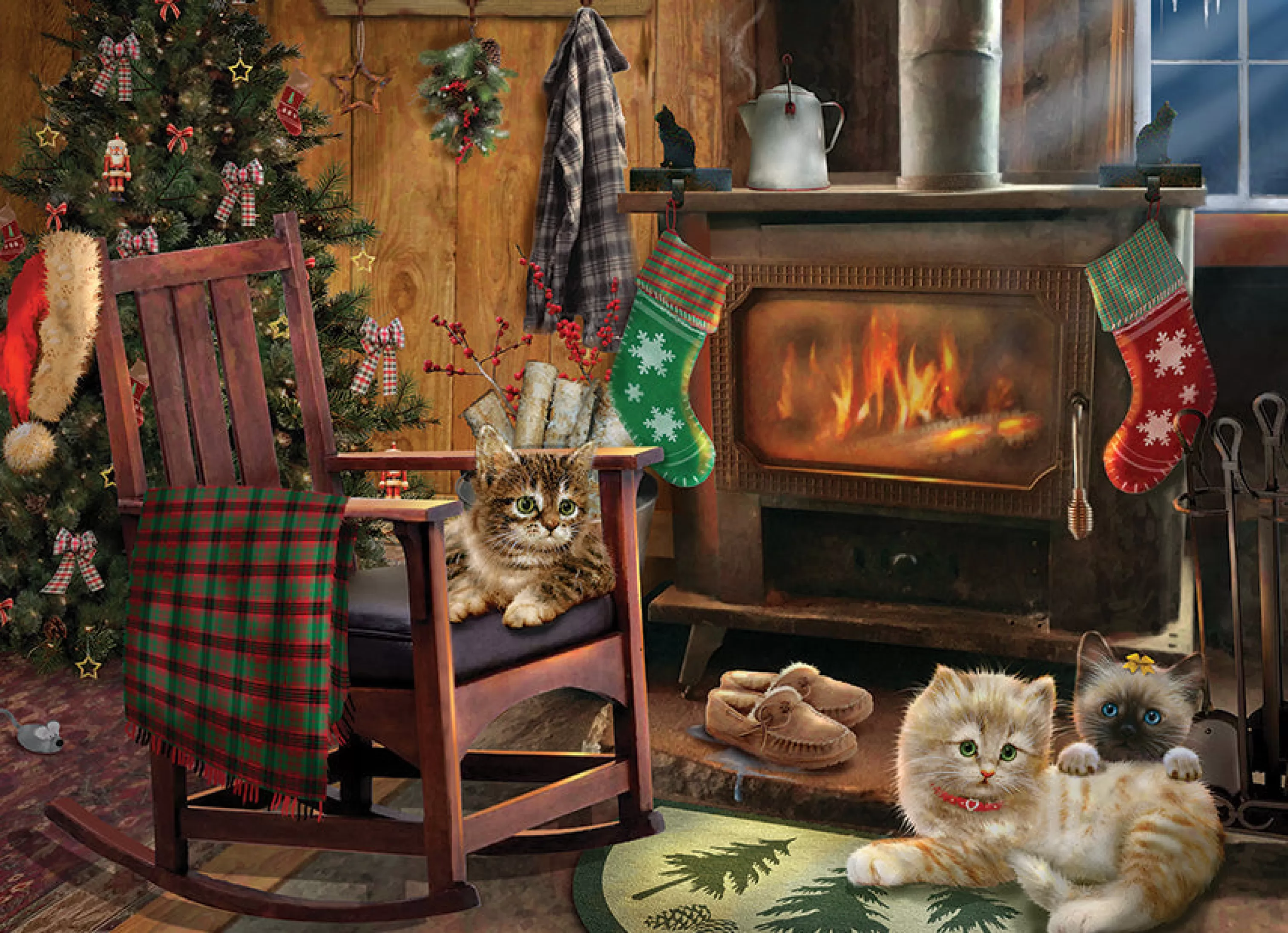 Winter^Cobble Hill Puzzles Kittens By The Stove | 500 Piece