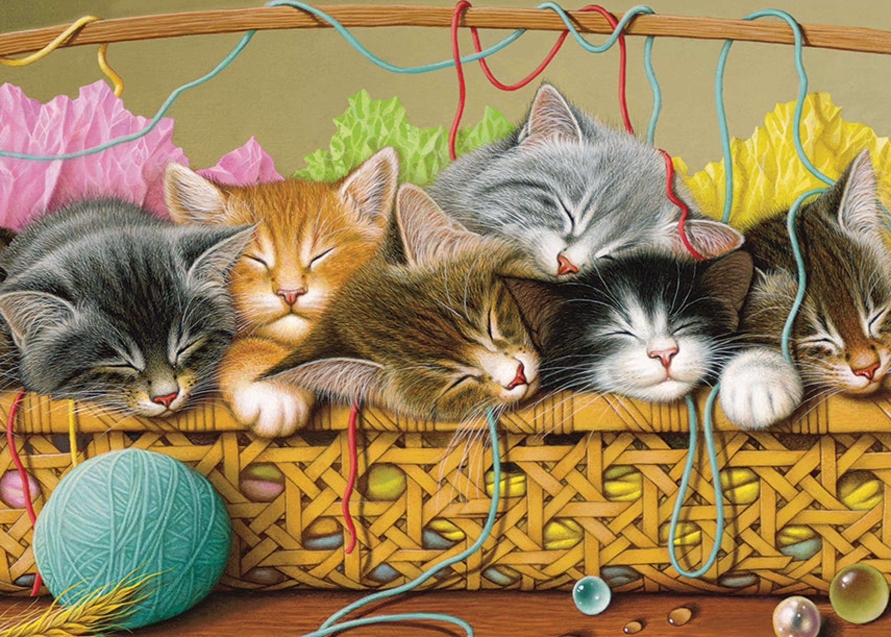 Sewing | Quilting^Cobble Hill Puzzles Kittens In Basket (Tray) | 35 Piece Tray