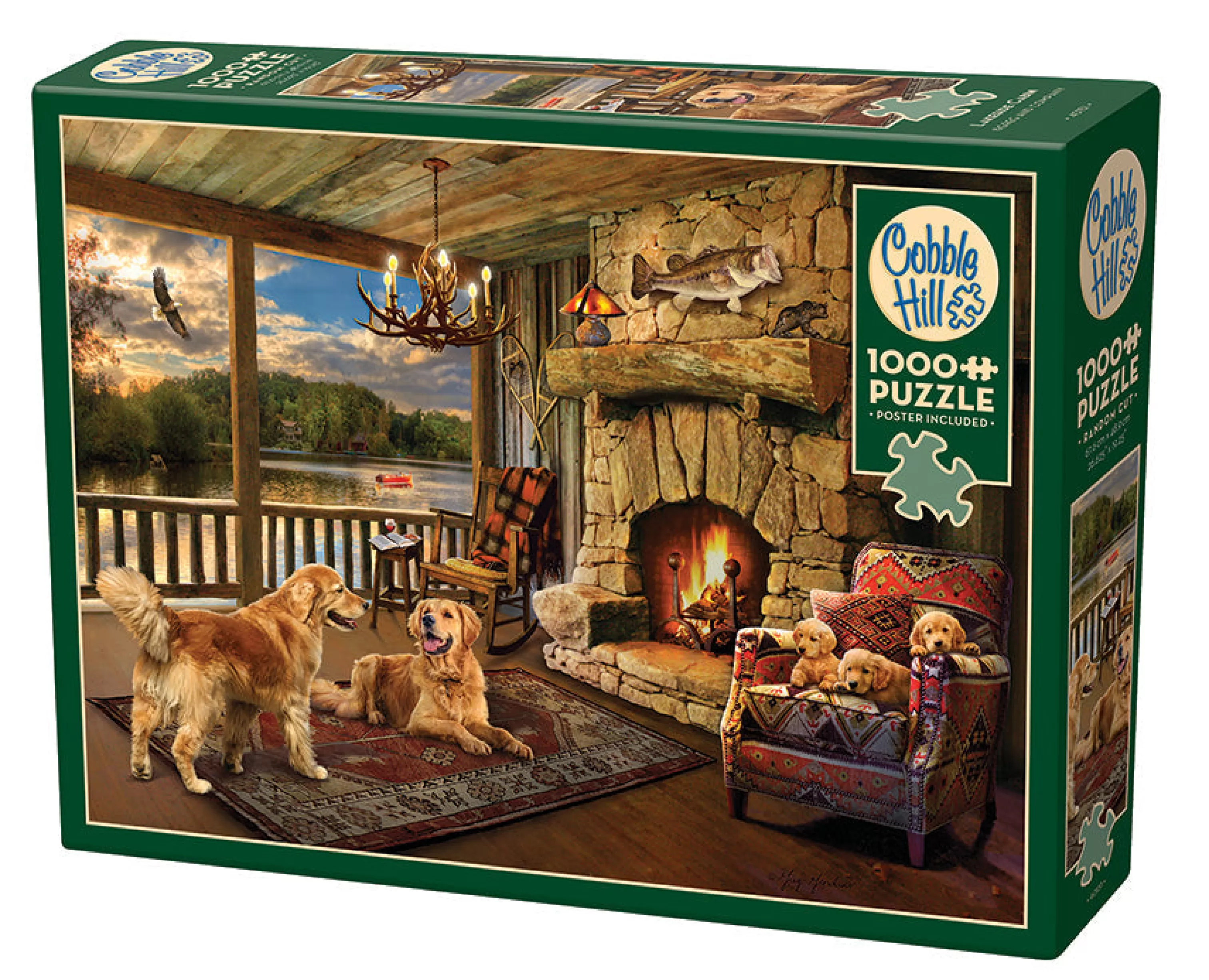 Dogs^Cobble Hill Puzzles Lakeside Cabin | 1000 Piece