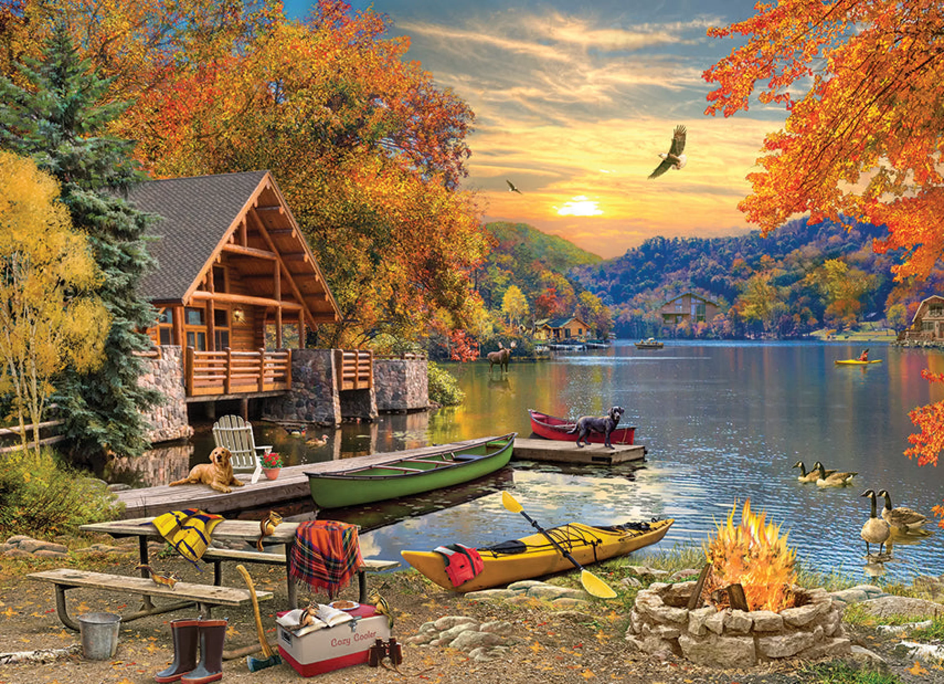 Travel Inspiration^Cobble Hill Puzzles Lakeside Retreat | 1000 Piece