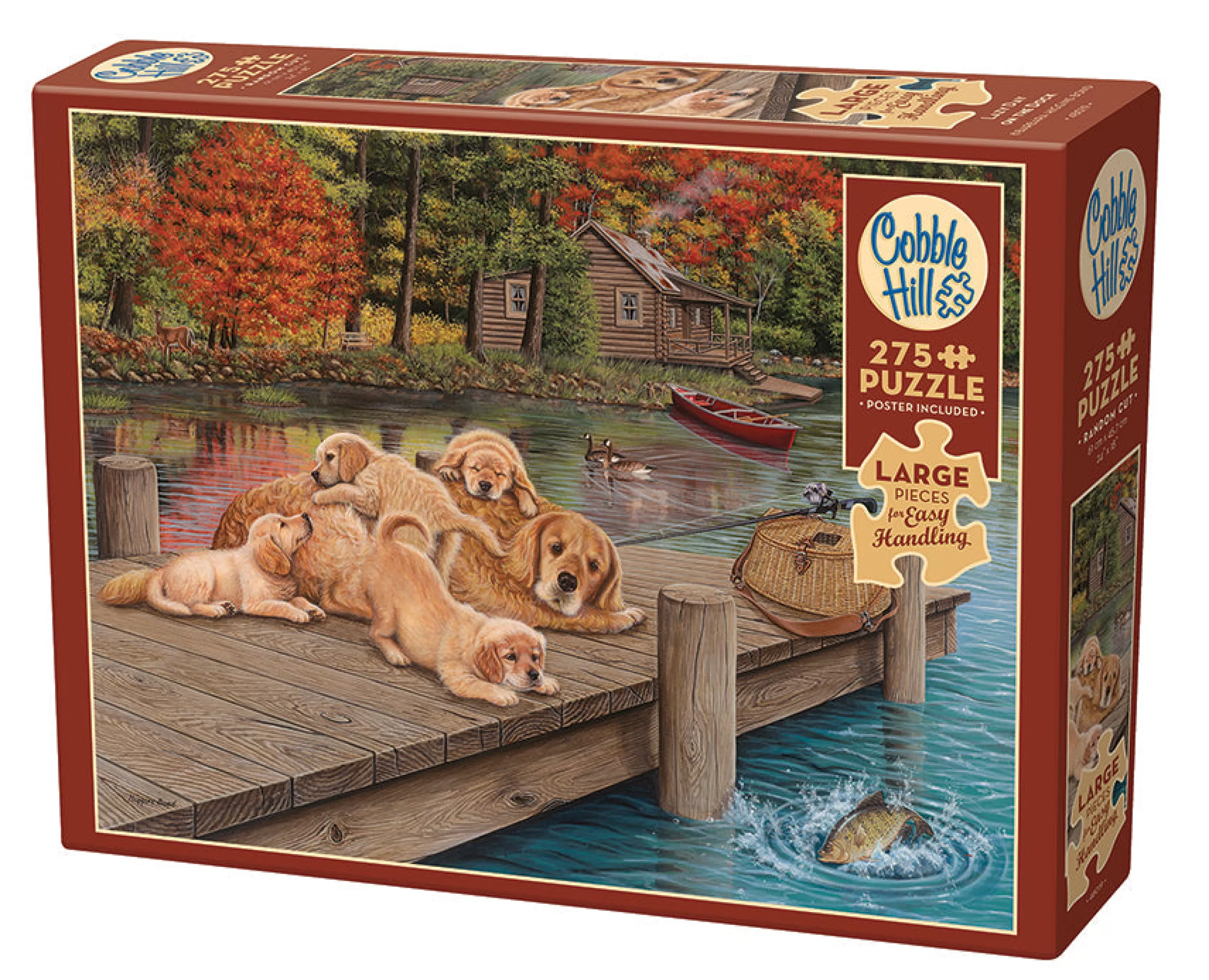 Dogs^Cobble Hill Puzzles Lazy Day On The Dock | Easy Handling 275 Piece