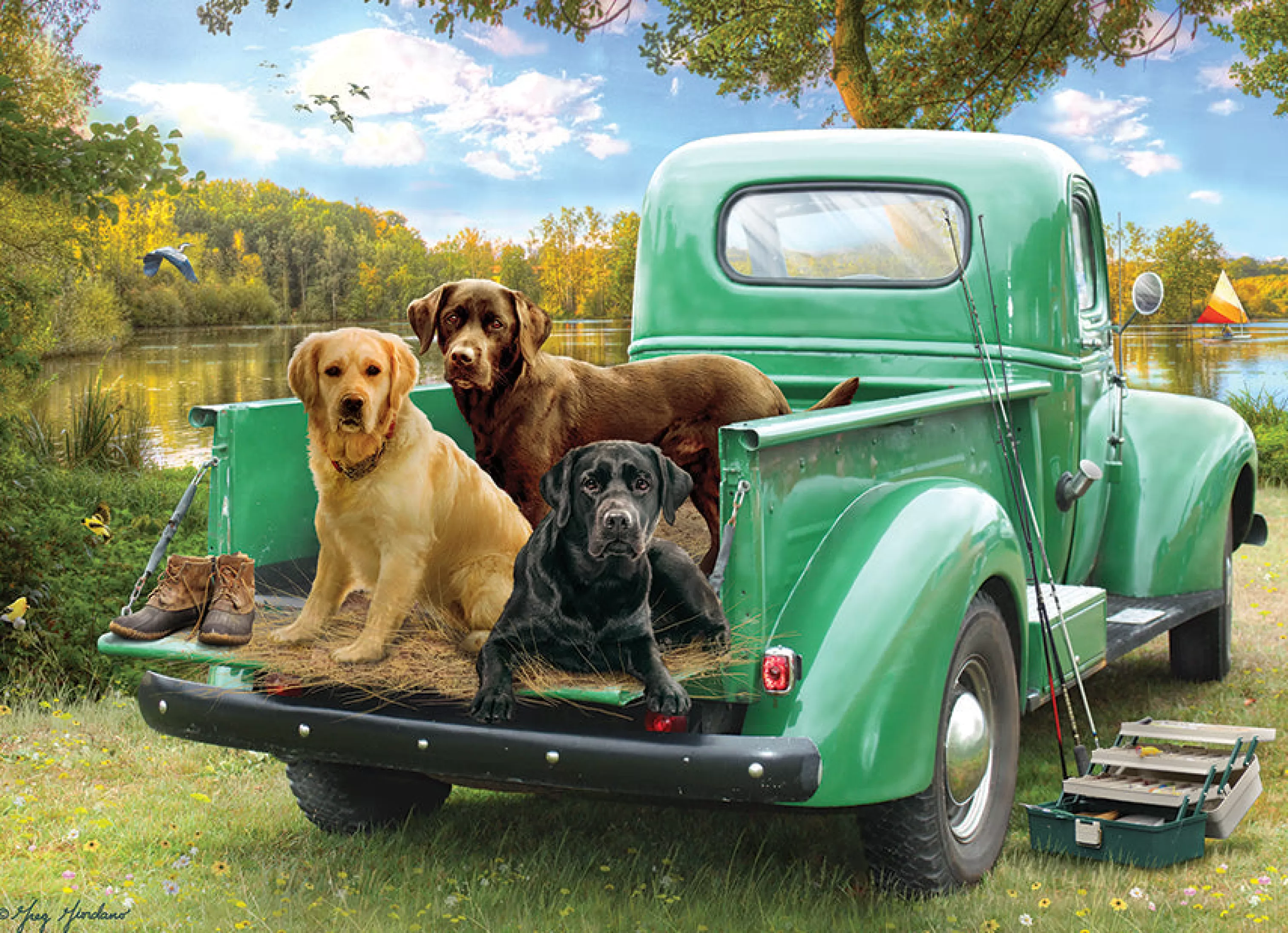 Dogs^Cobble Hill Puzzles Let'S Go Fishing | 500 Piece