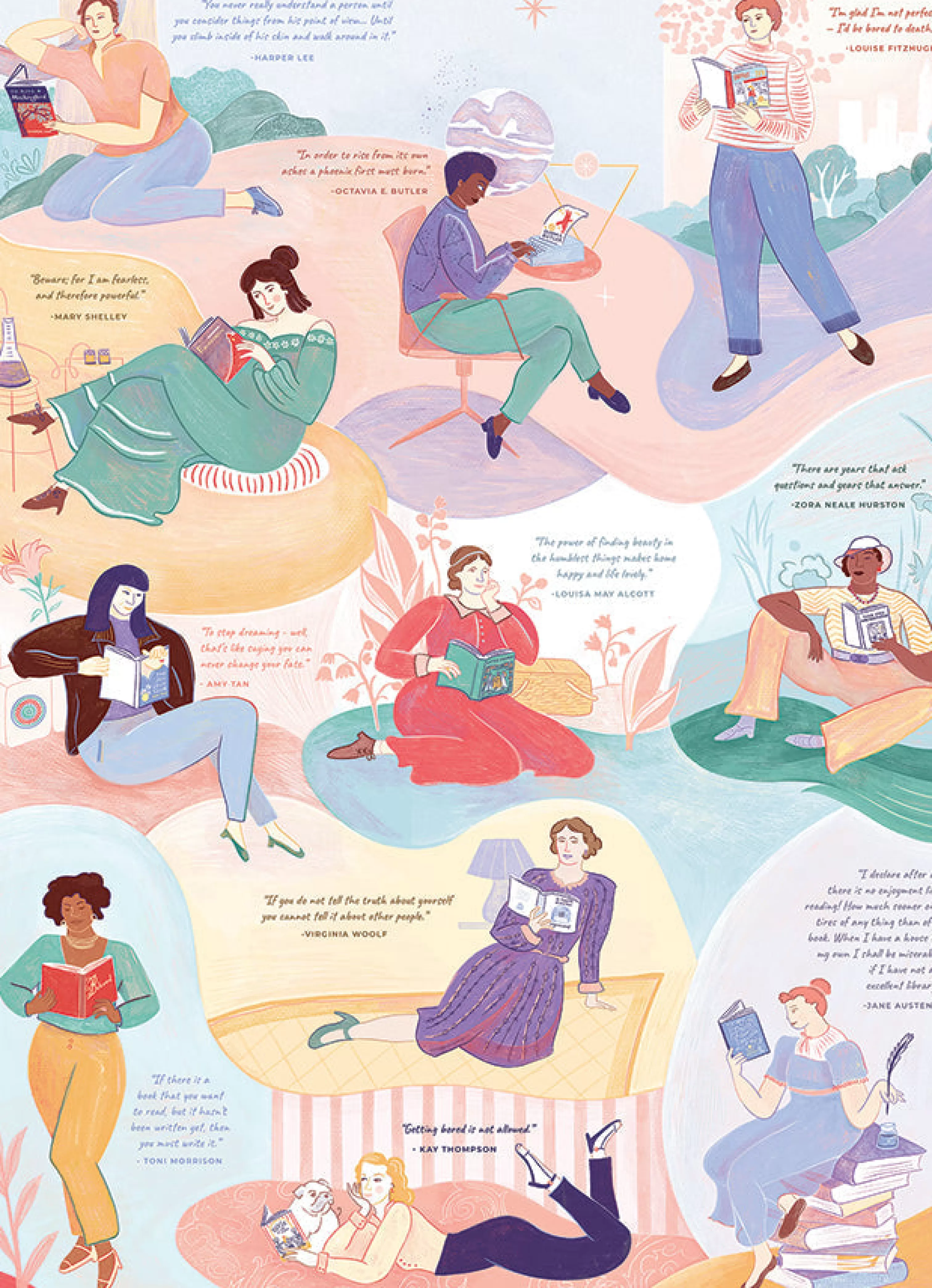 Infographic^Cobble Hill Puzzles Literary Women | 1000 Piece