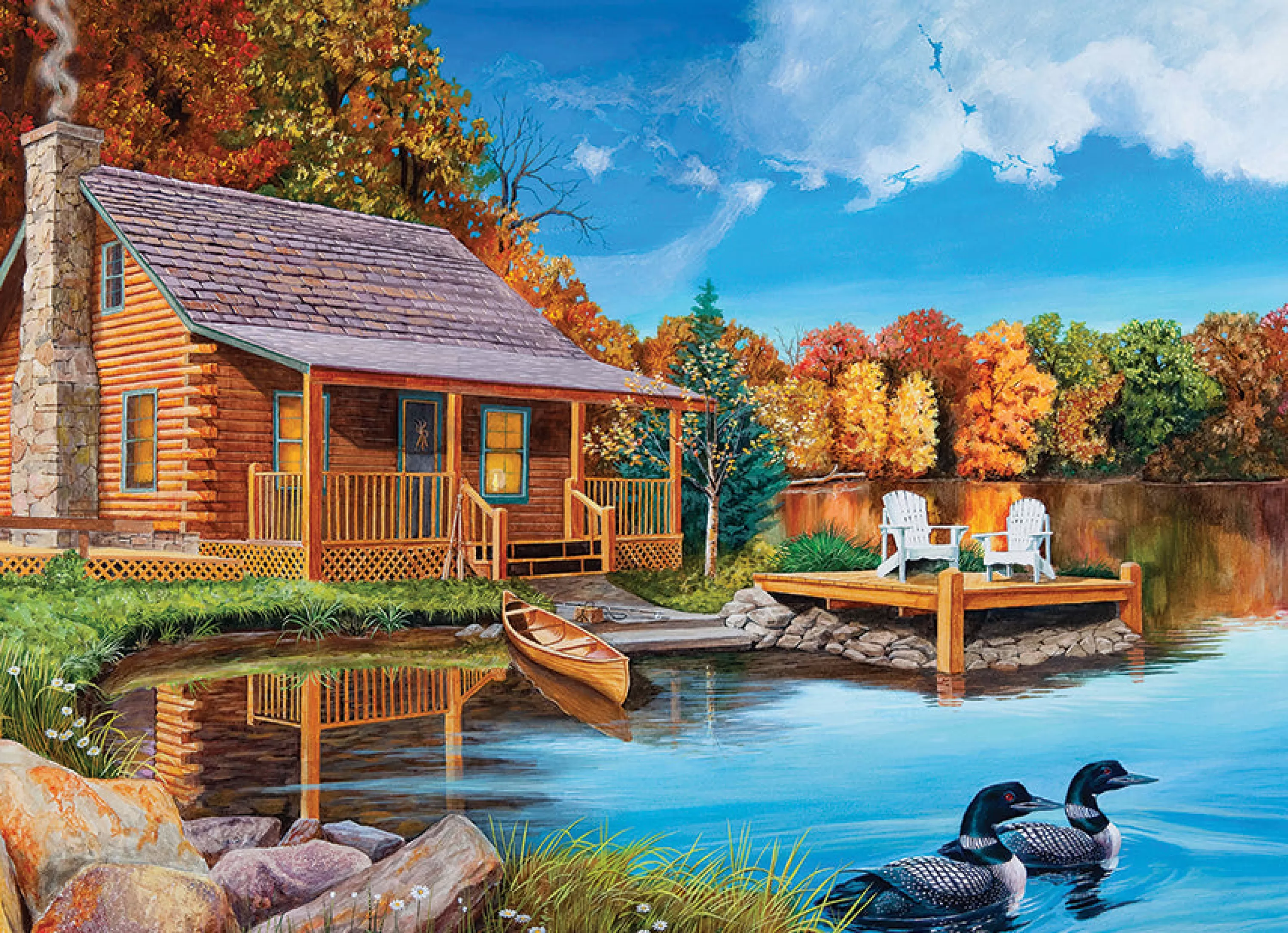 Cabin | Camping ^Cobble Hill Puzzles Loon Lake | 500 Piece