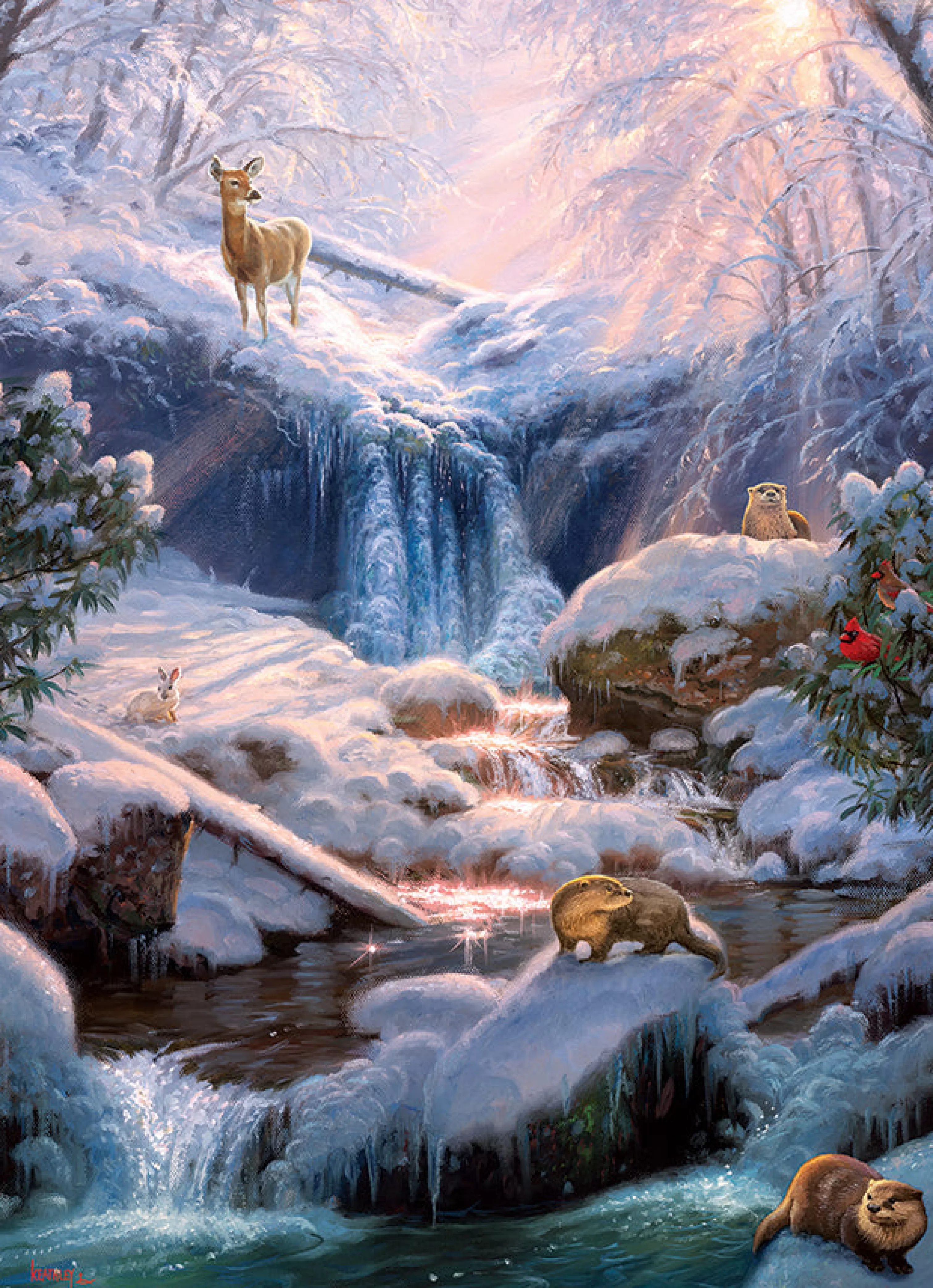 Waterscape^Cobble Hill Puzzles Mystic Falls In Winter | 1000 Piece