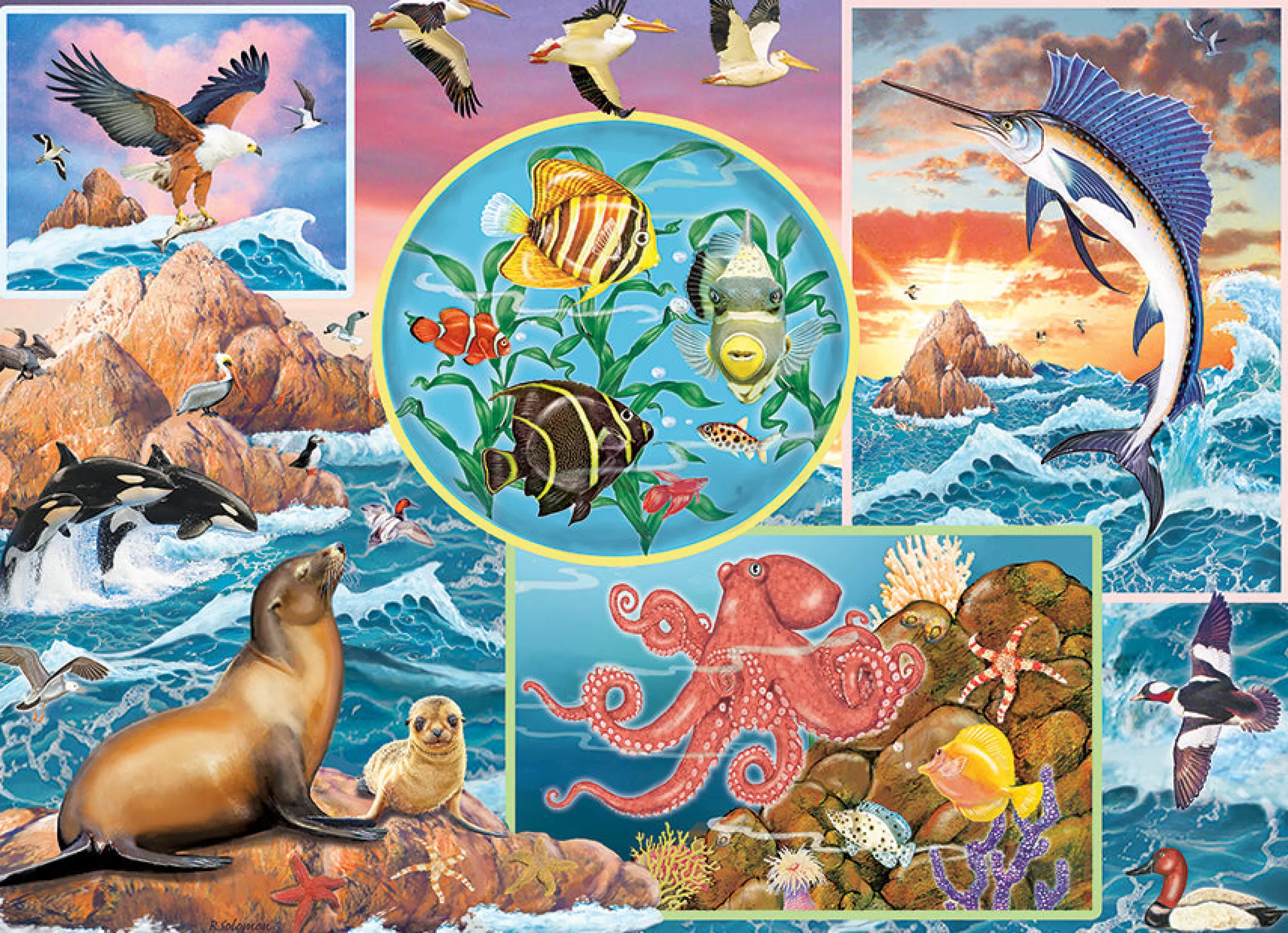 Waterscape^Cobble Hill Puzzles Ocean Magic (Family) | Family Pieces 350