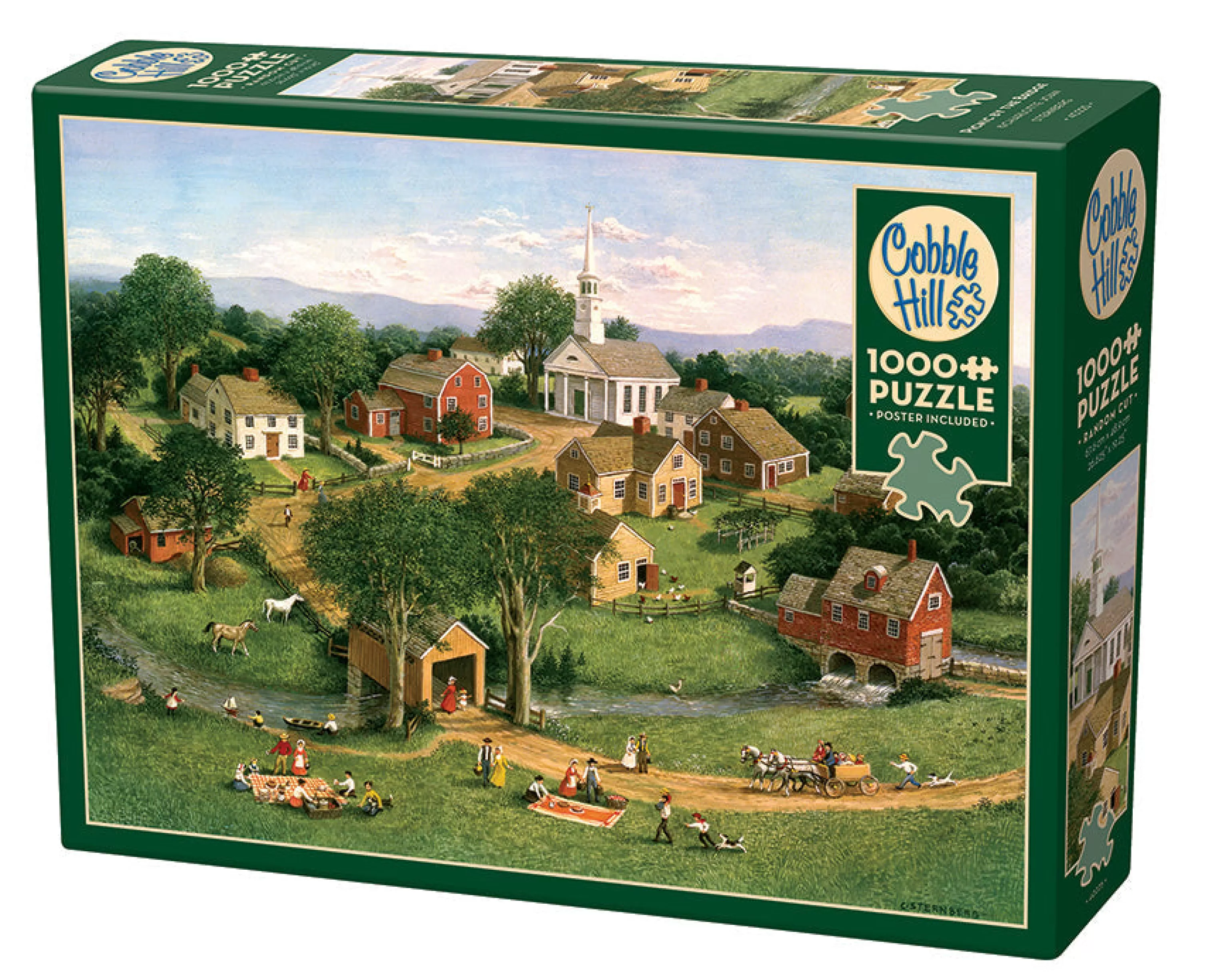 Horses^Cobble Hill Puzzles Picnic By The Bridge | 1000 Piece